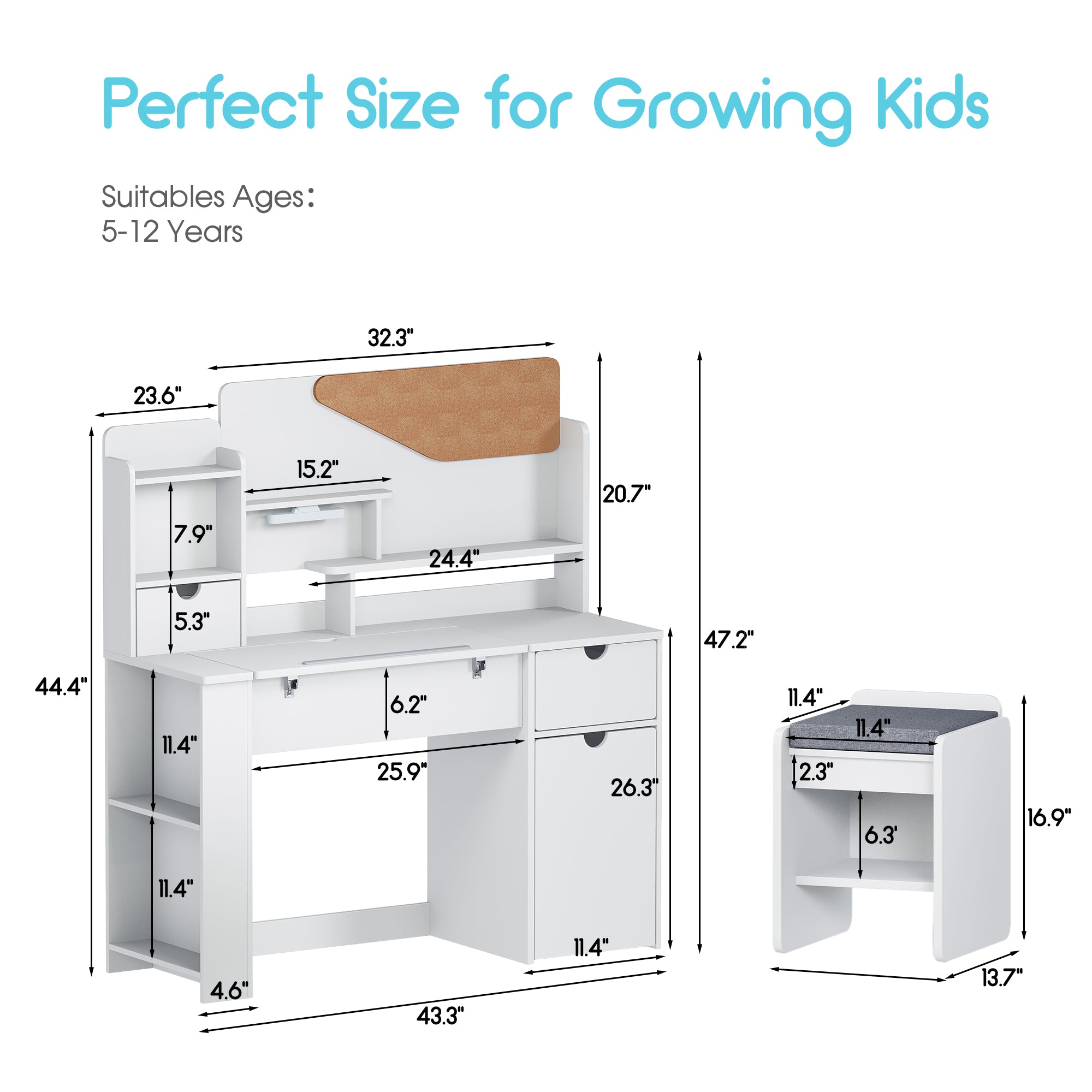 Advwin Multifunctional Kids Desk and Chair Set
