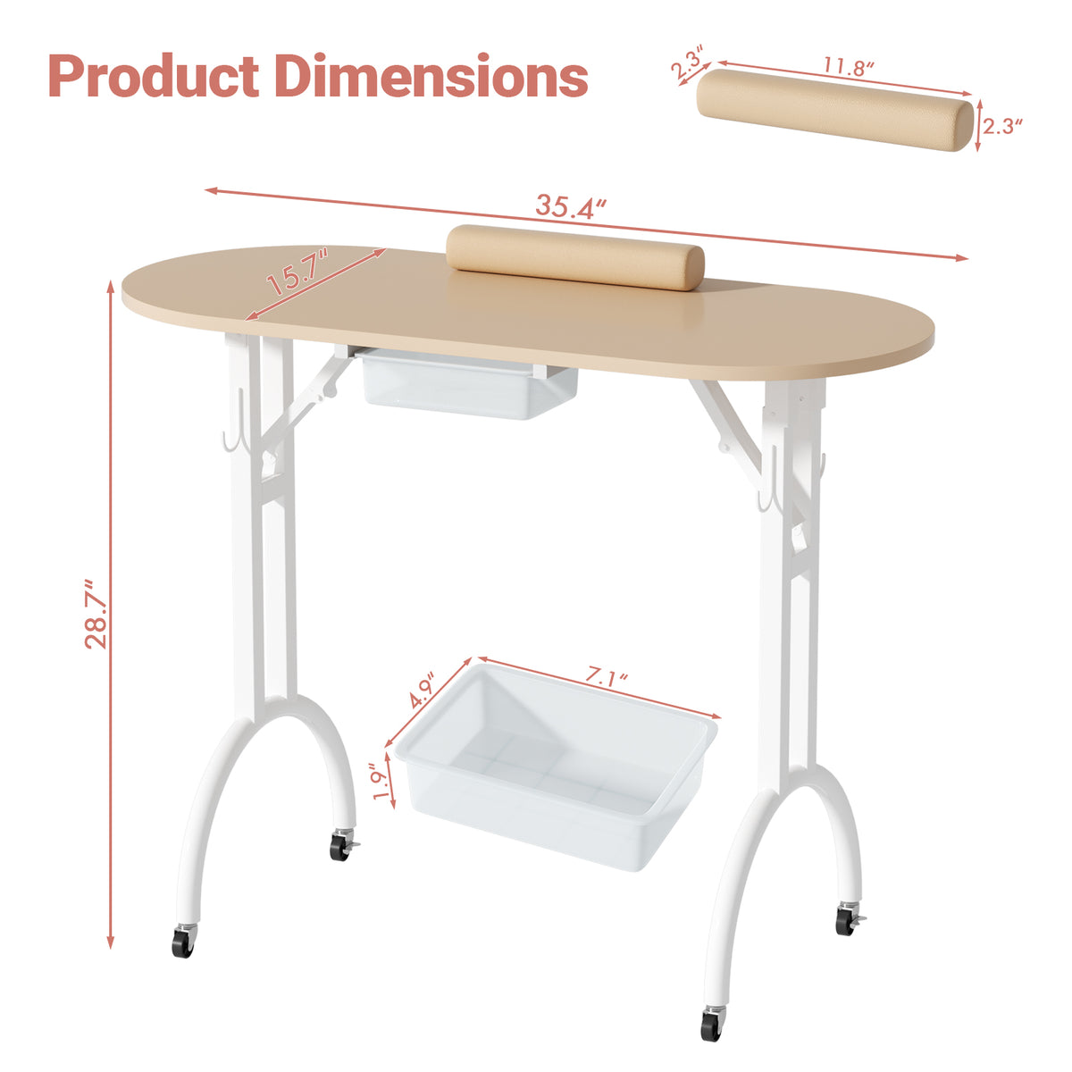 Advwin Portable Manicure Desk for Home & Travel