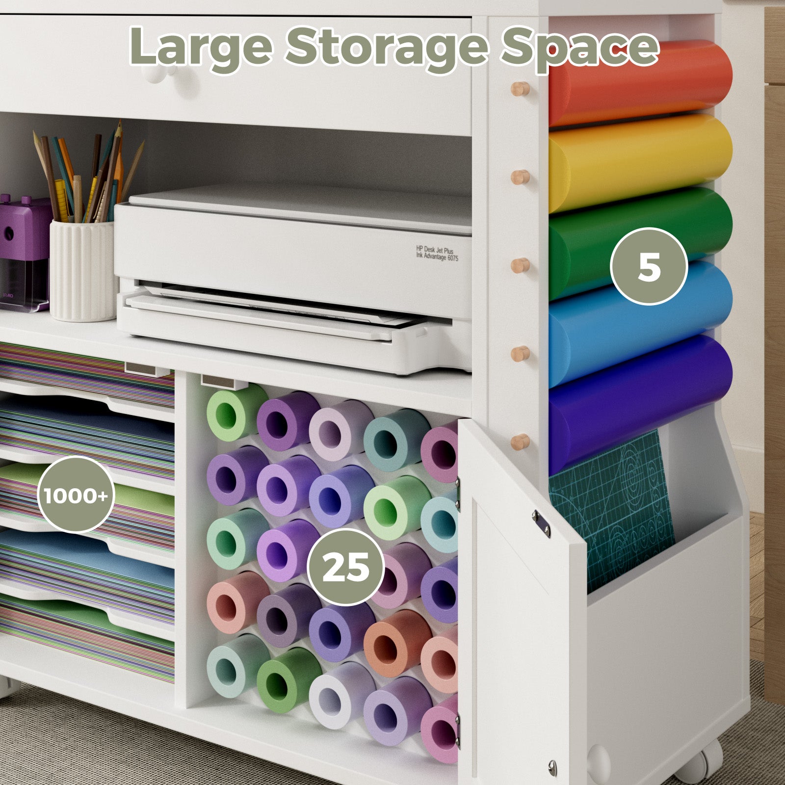 Advwin Storage Cabinet for Cricut Machine with Drawers