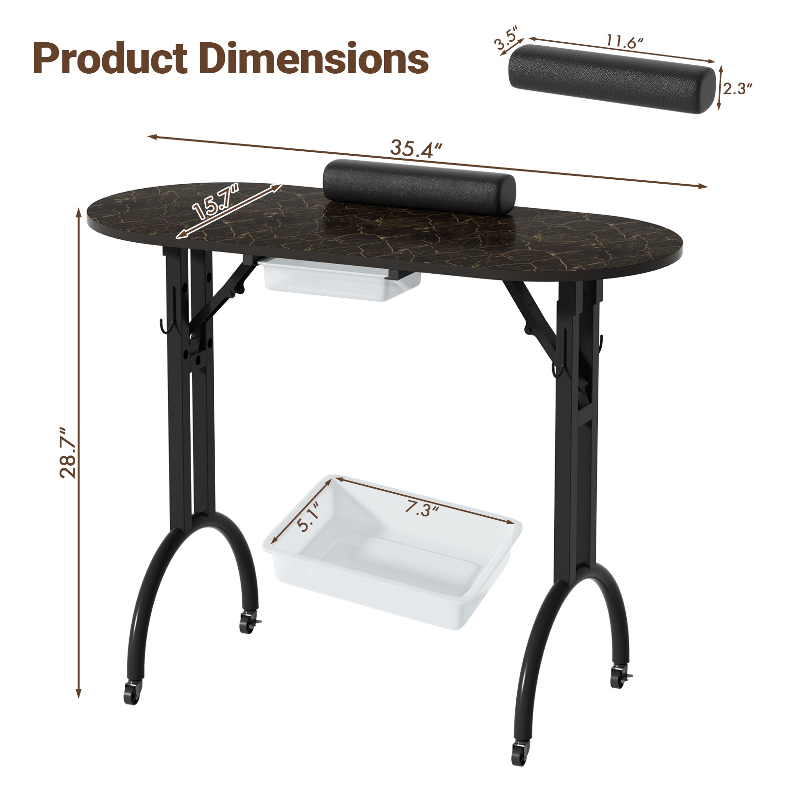 Advwin Portable Manicure Desk for Home & Travel