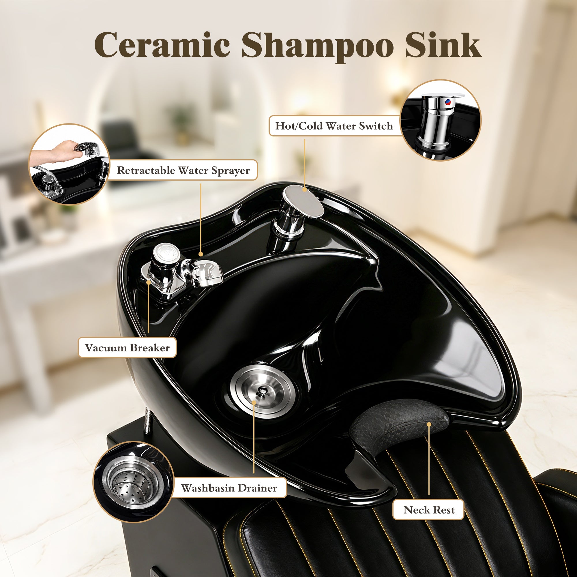 Advwin Salon Shampoo Bowl and Chair Set