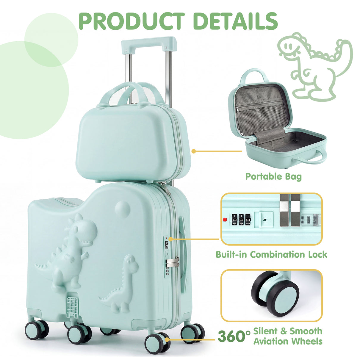 Advwin 20" Carry-On Suitcase with 12" Portable Bag (Pre-Order)