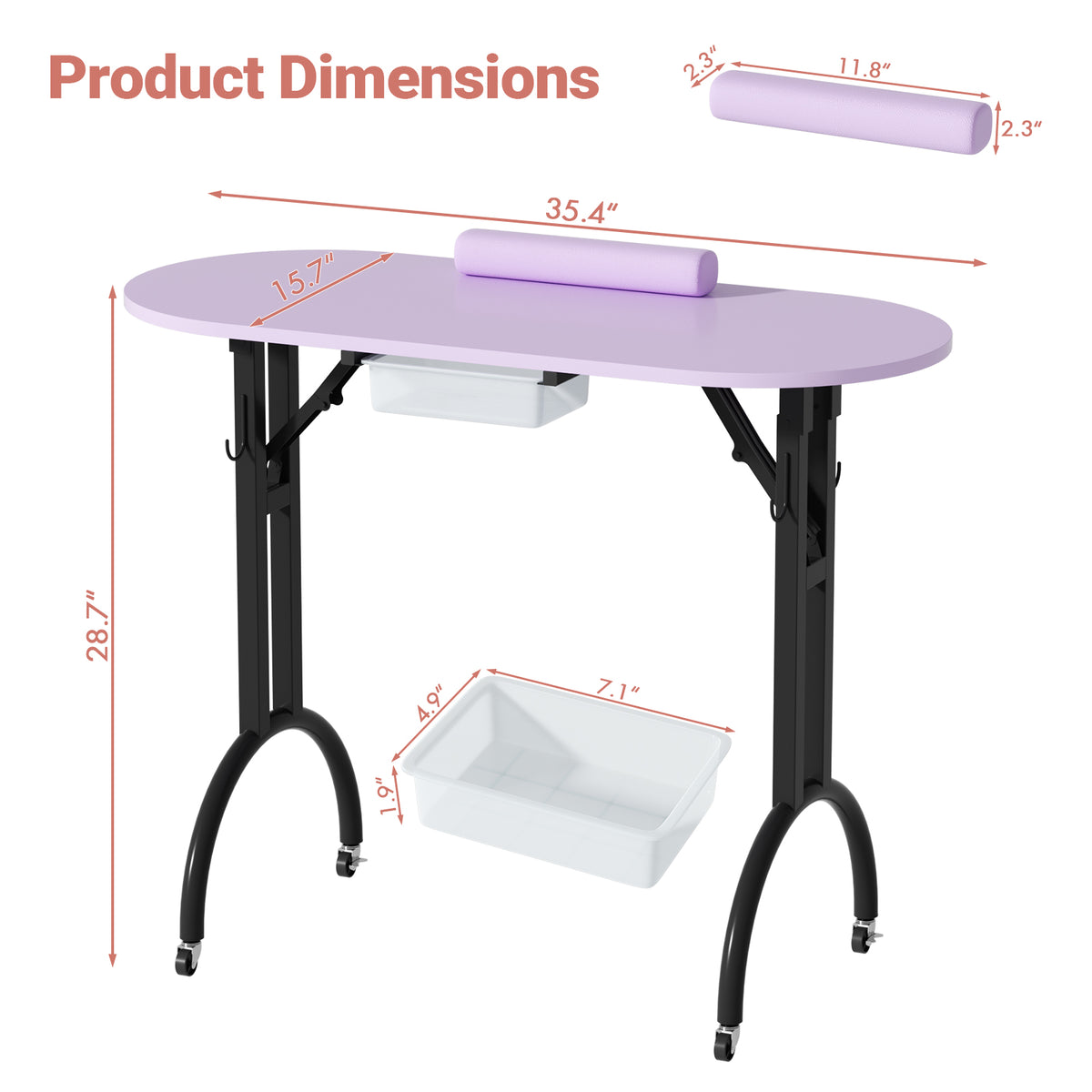 Advwin Portable Manicure Desk for Home & Travel