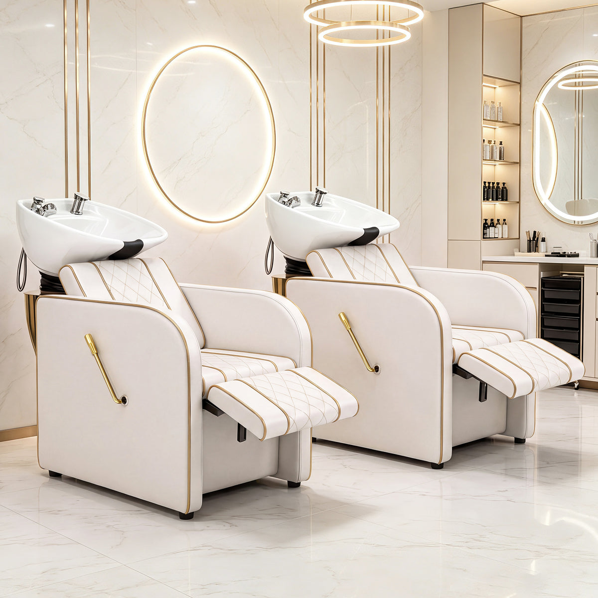 Advwin Shampoo Station w/ Adjustable Ceramic Bowl
