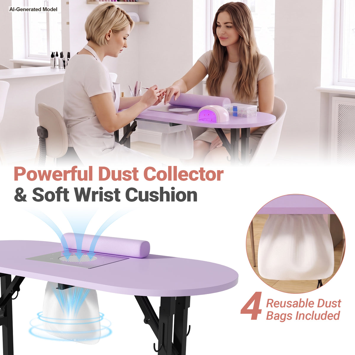 Advwin Portable Manicure Desk for Home & Travel
