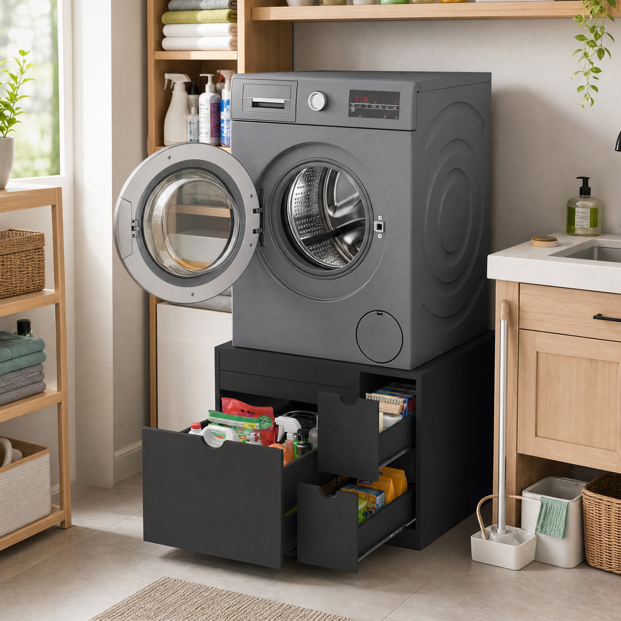 Advwin Heavy Duty Wooden Laundry Stand