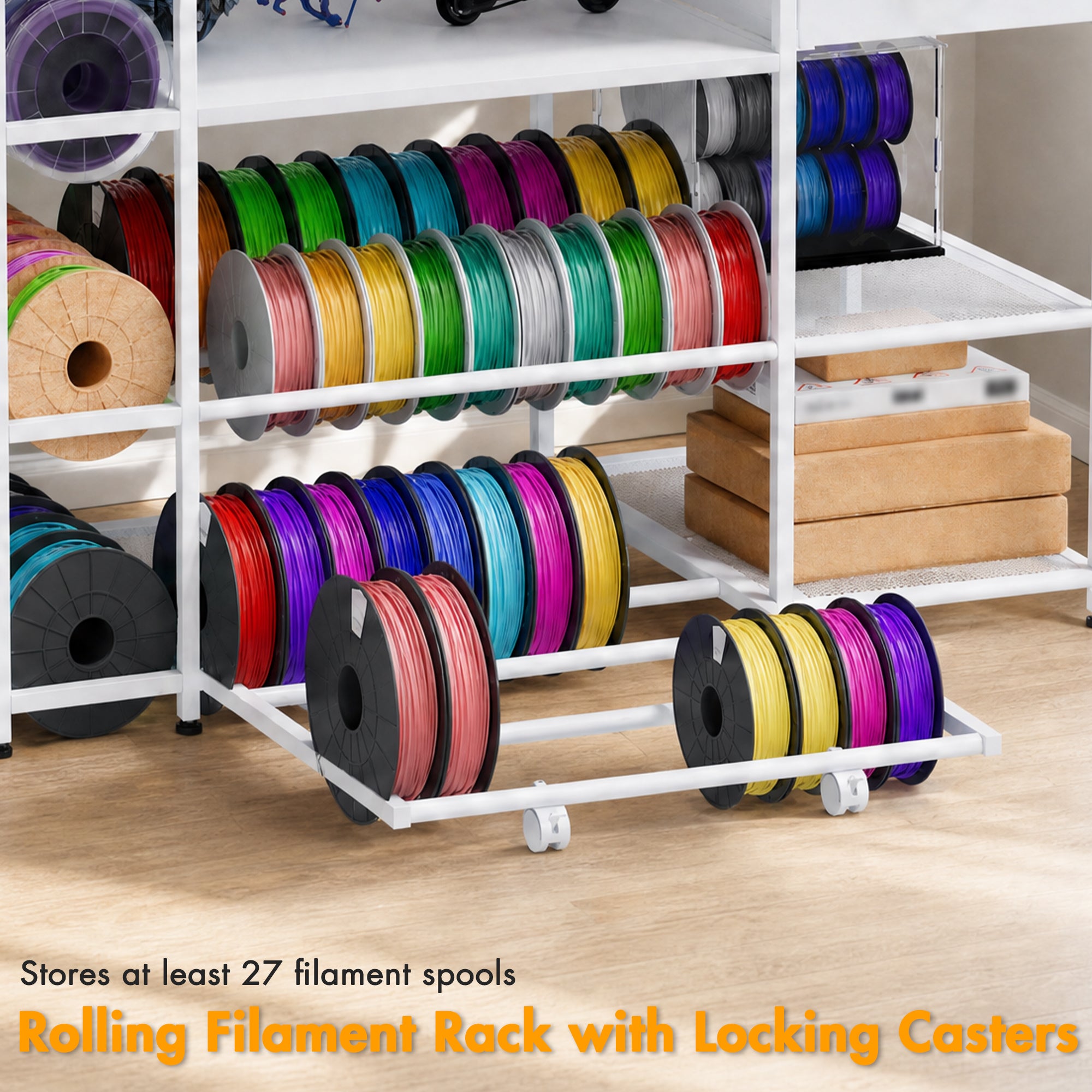 Advwin 3D Printer Stand with Rolling Filament Drawer