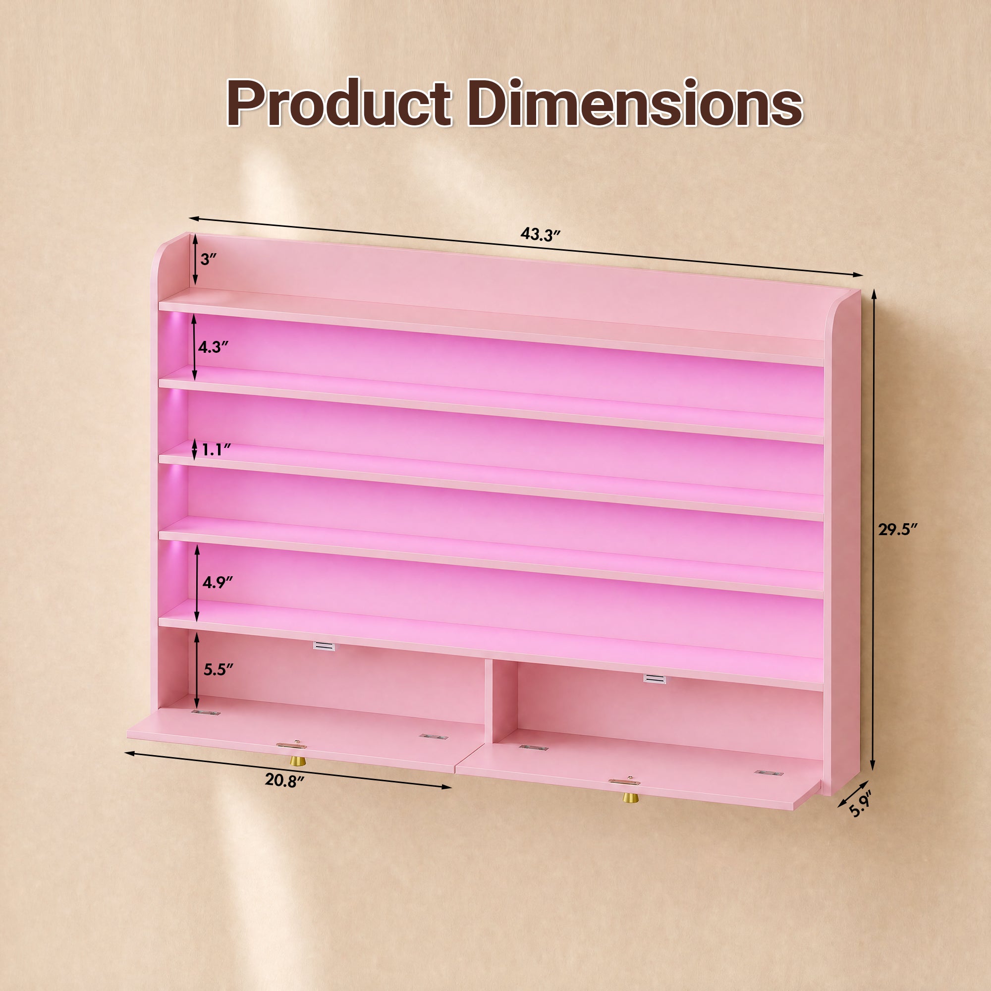 Advwin 5-Tier Nail Polish Display Shelf w/ Drawer