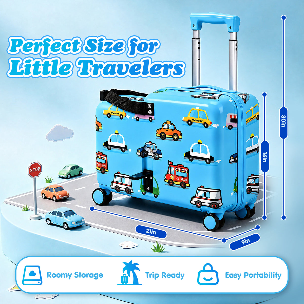 Advwin 22" Hardside Kids Ride-On Suitcase