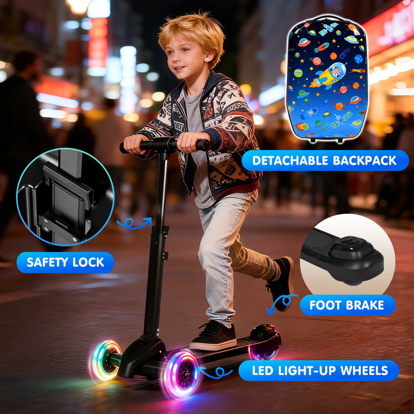 Advwin Kids 4-in-1 Detachable Scooter Suitcase