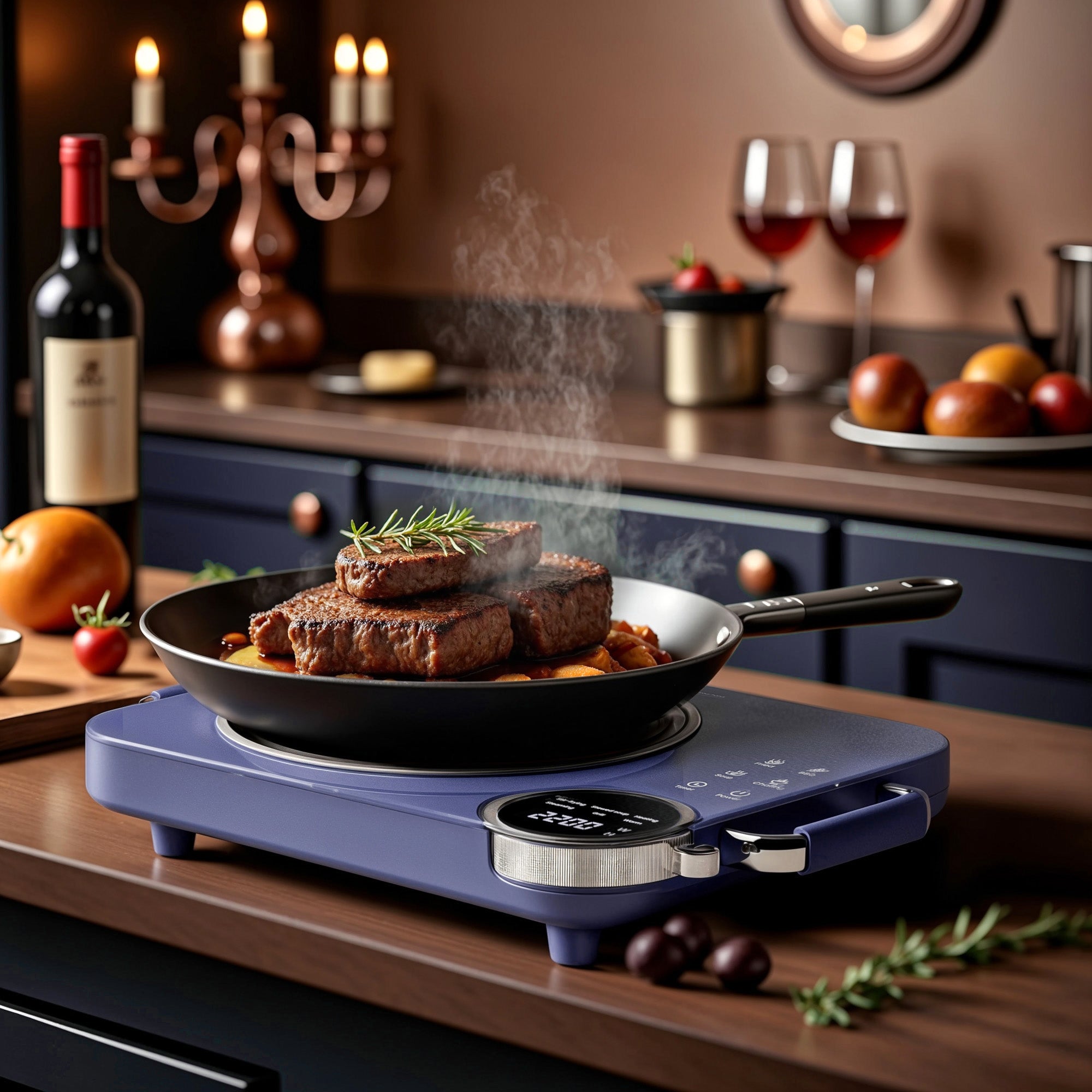 Advwin 2200W Single Electric Cooktop Knob Control
