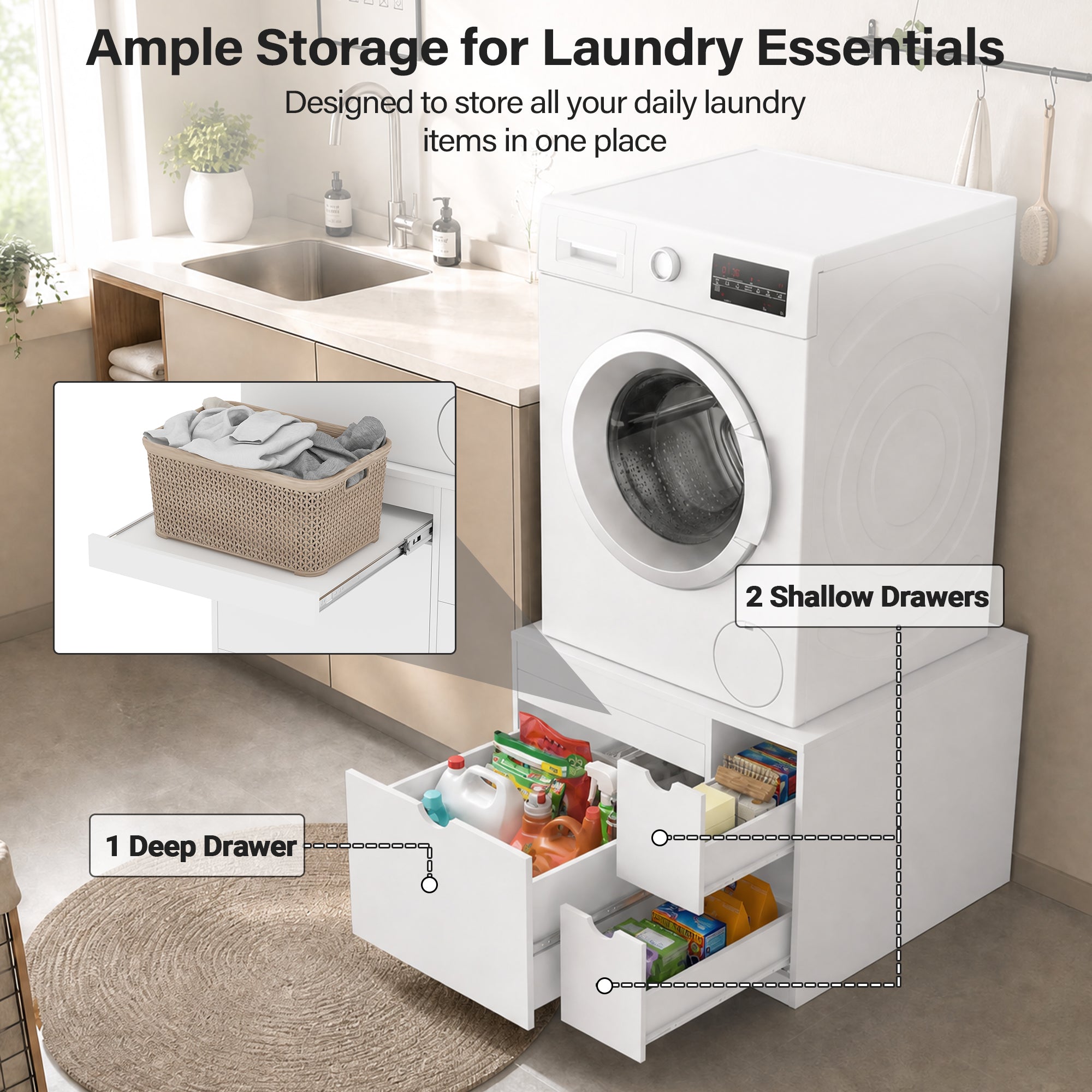 Advwin Heavy Duty Wooden Laundry Stand