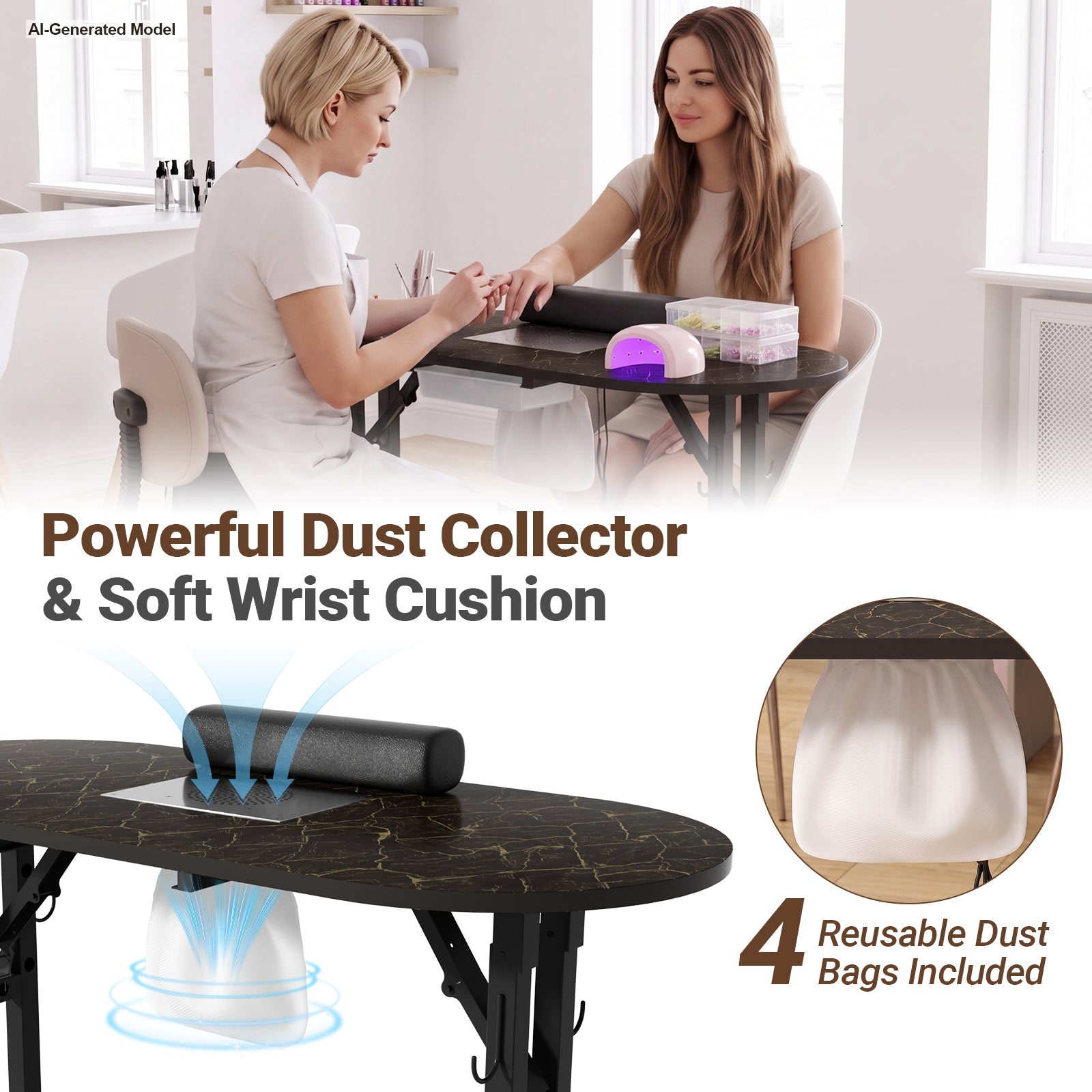 Advwin Portable Manicure Desk for Home & Travel