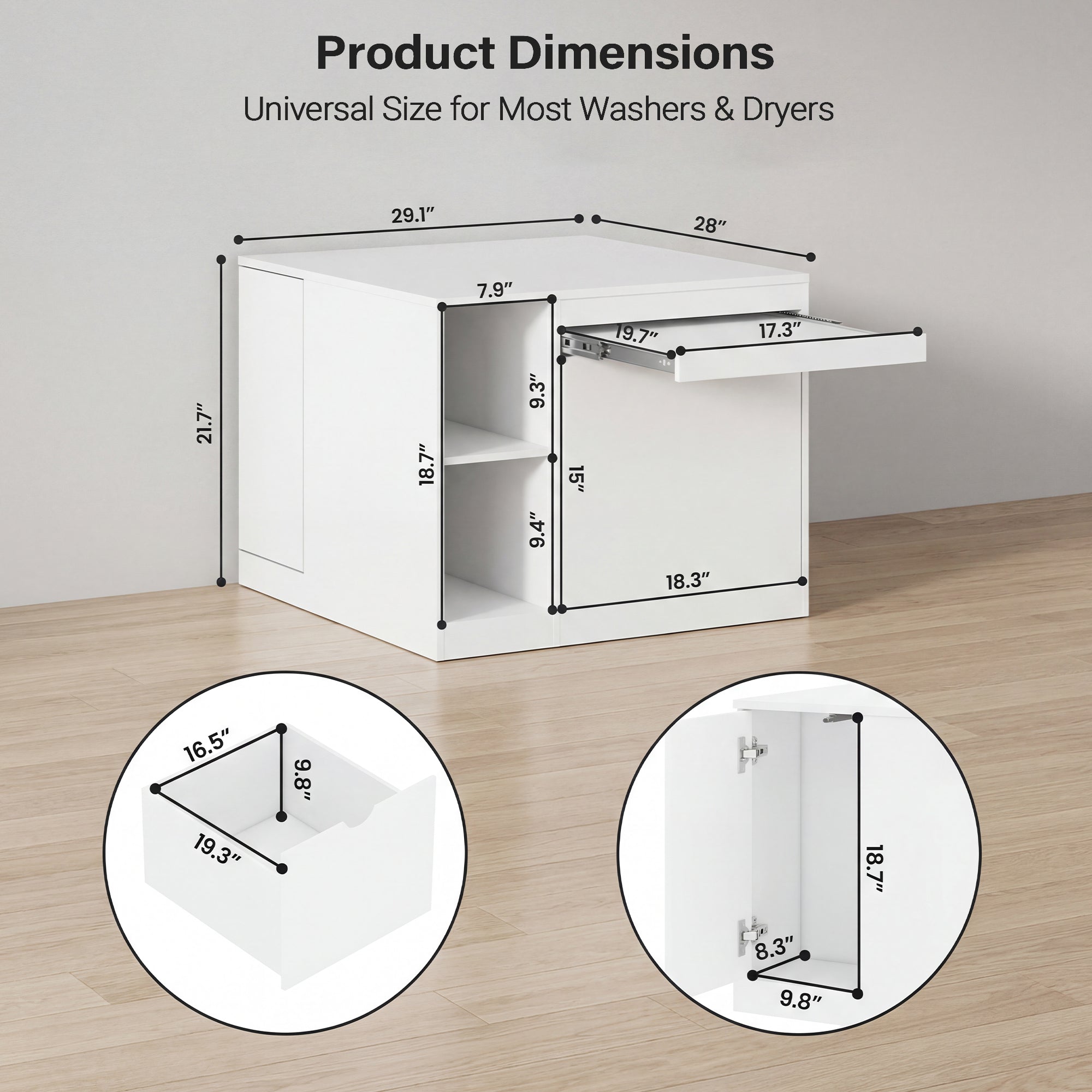 Advwin Washer and Dryer Pedestal w/ Basket Tray