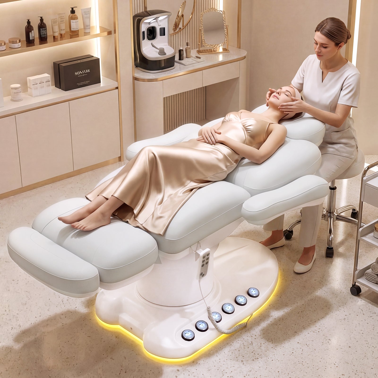 Advwin Fully Electric Massage Table with 3 Motors