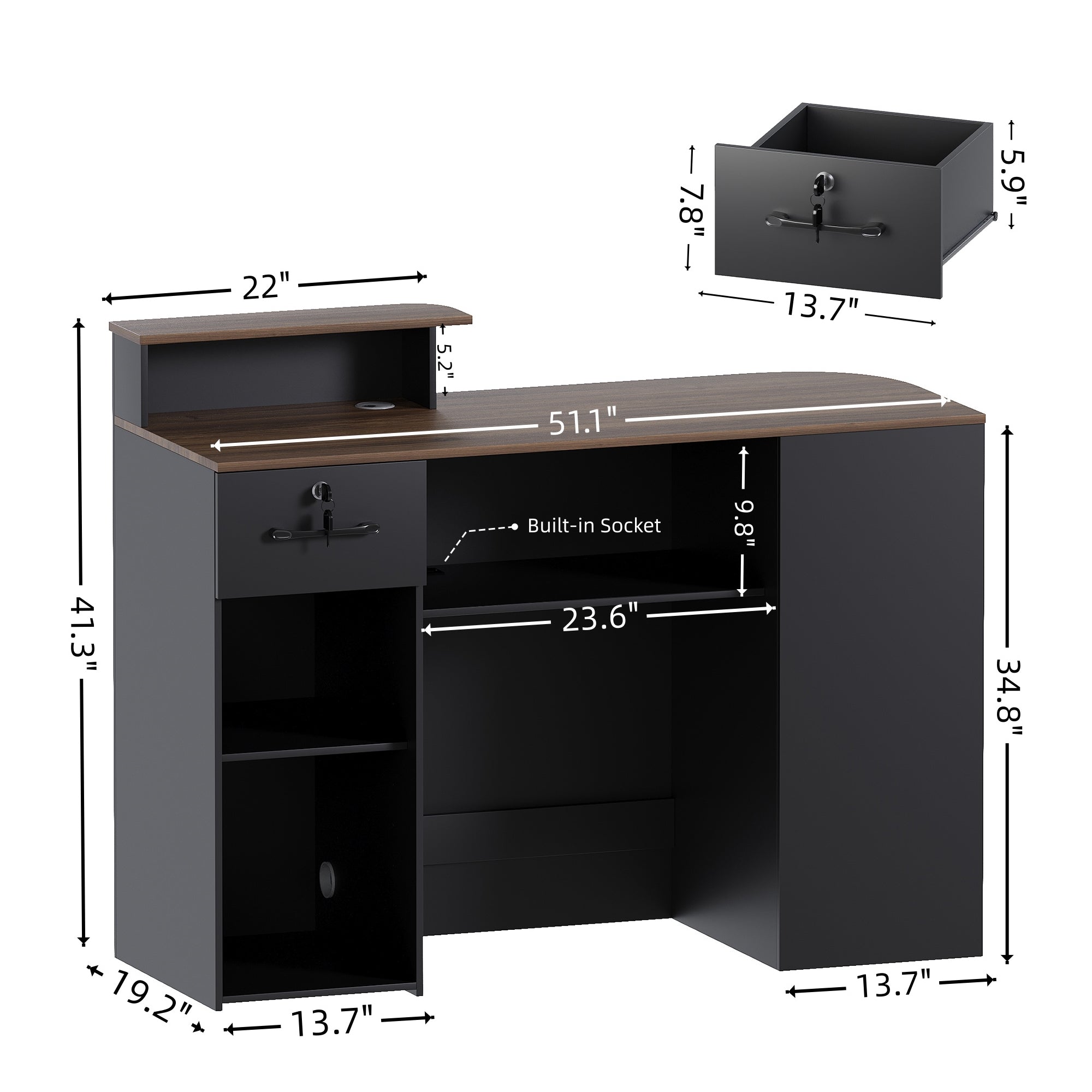 Advwin LED Reception Desk for Office
