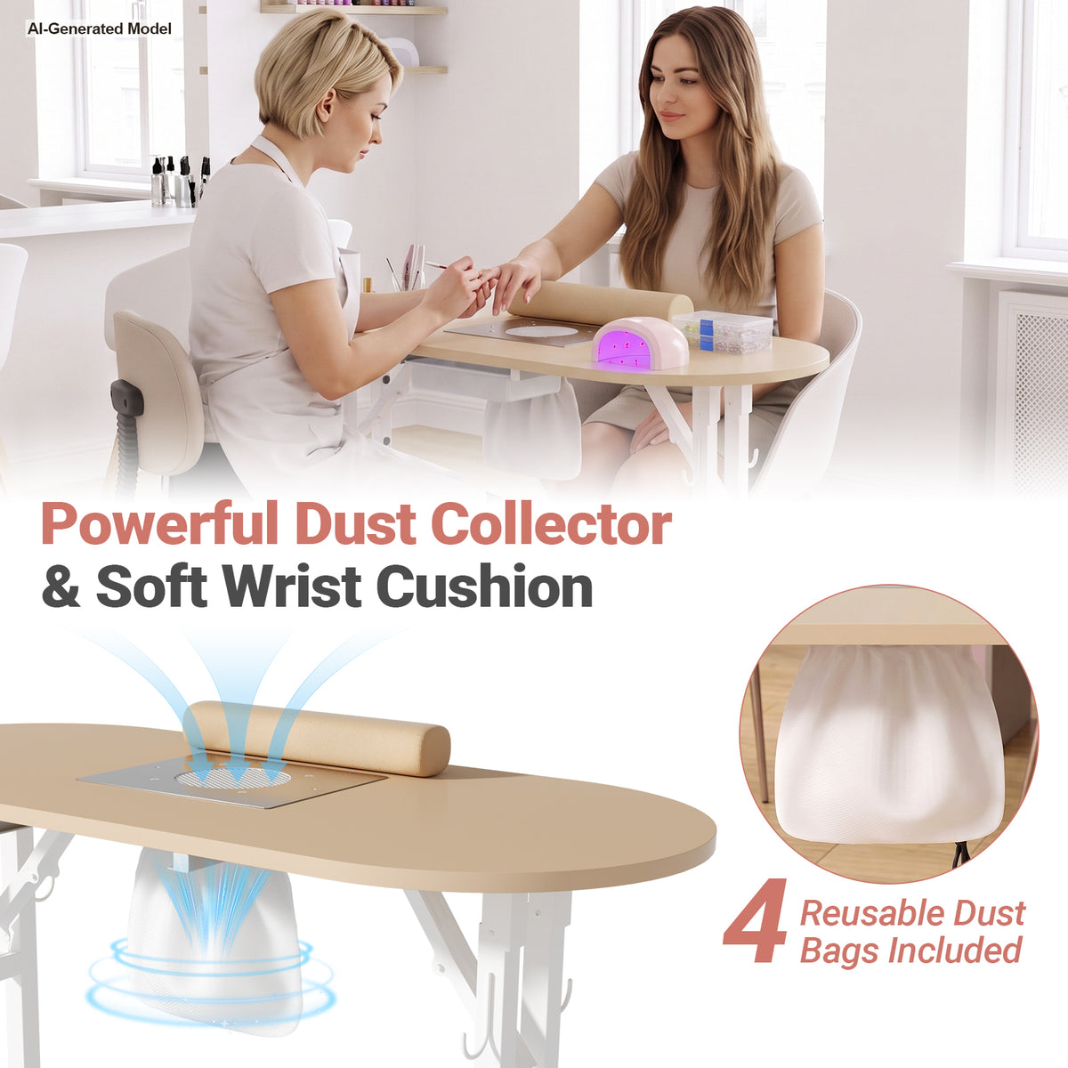 Advwin Portable Manicure Desk for Home & Travel