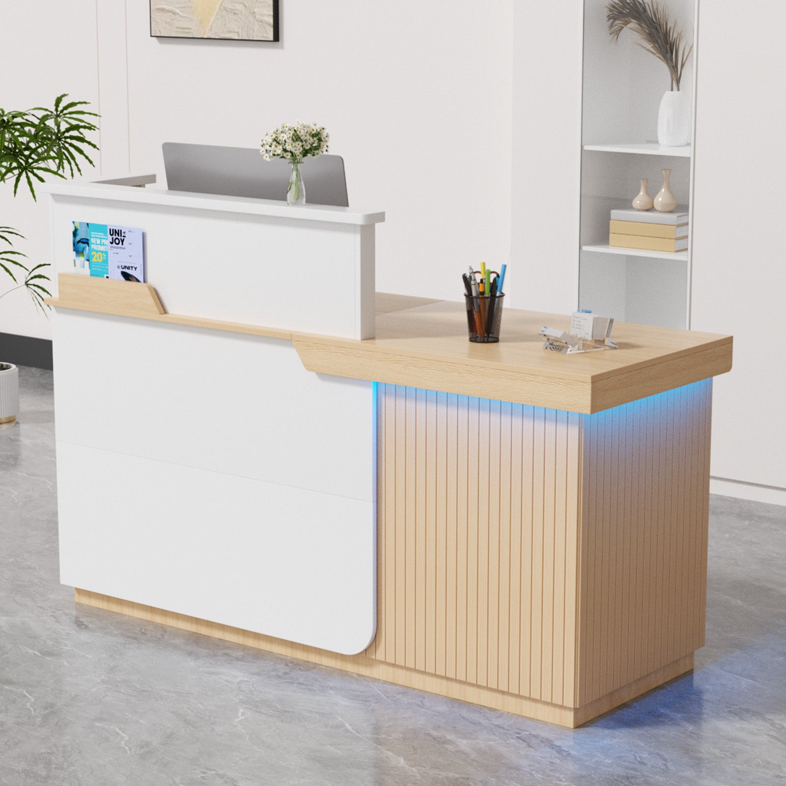 Advwin Modern Reception Desk with LED