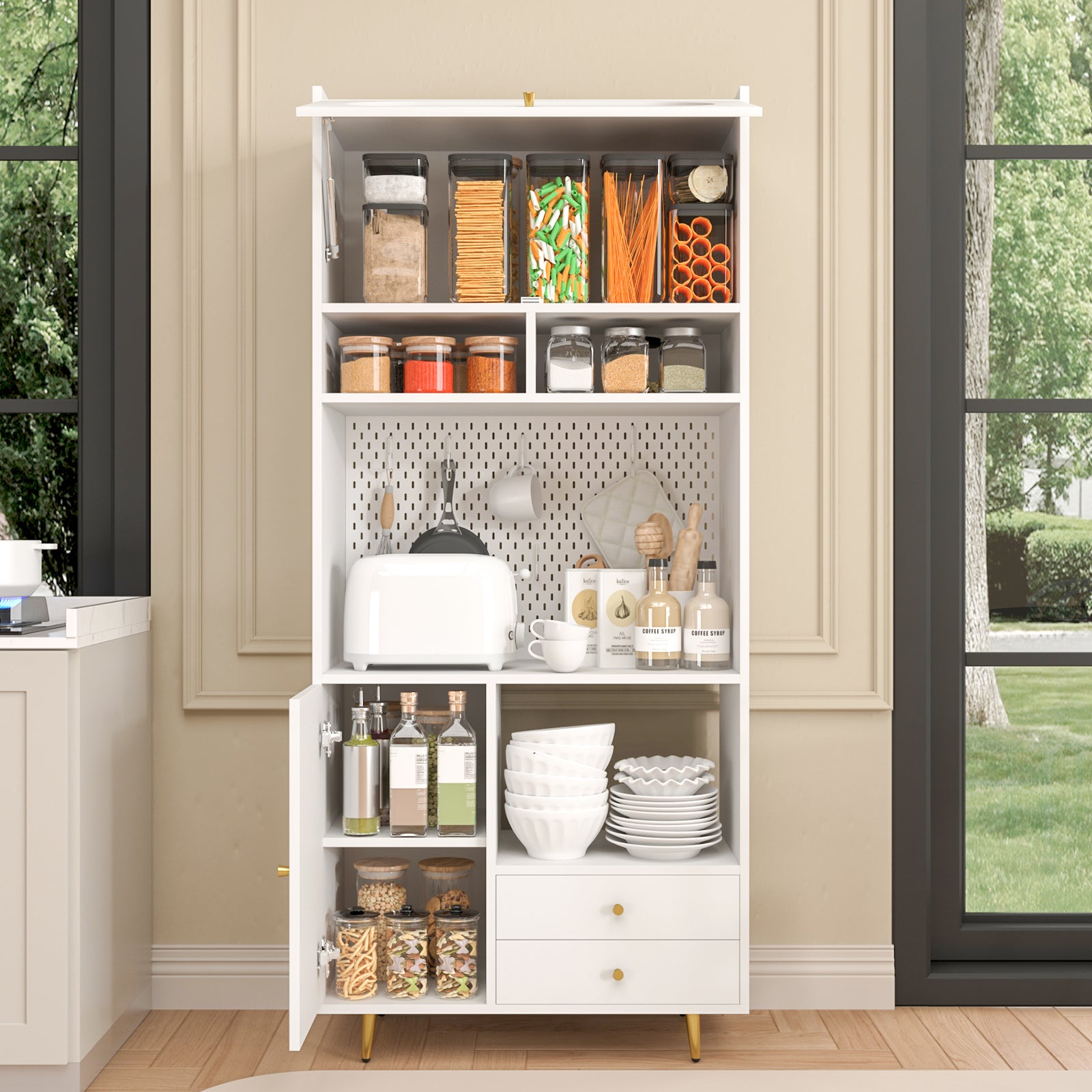 Advwin 70.8" Kitchen Pantry Storage Cabinet