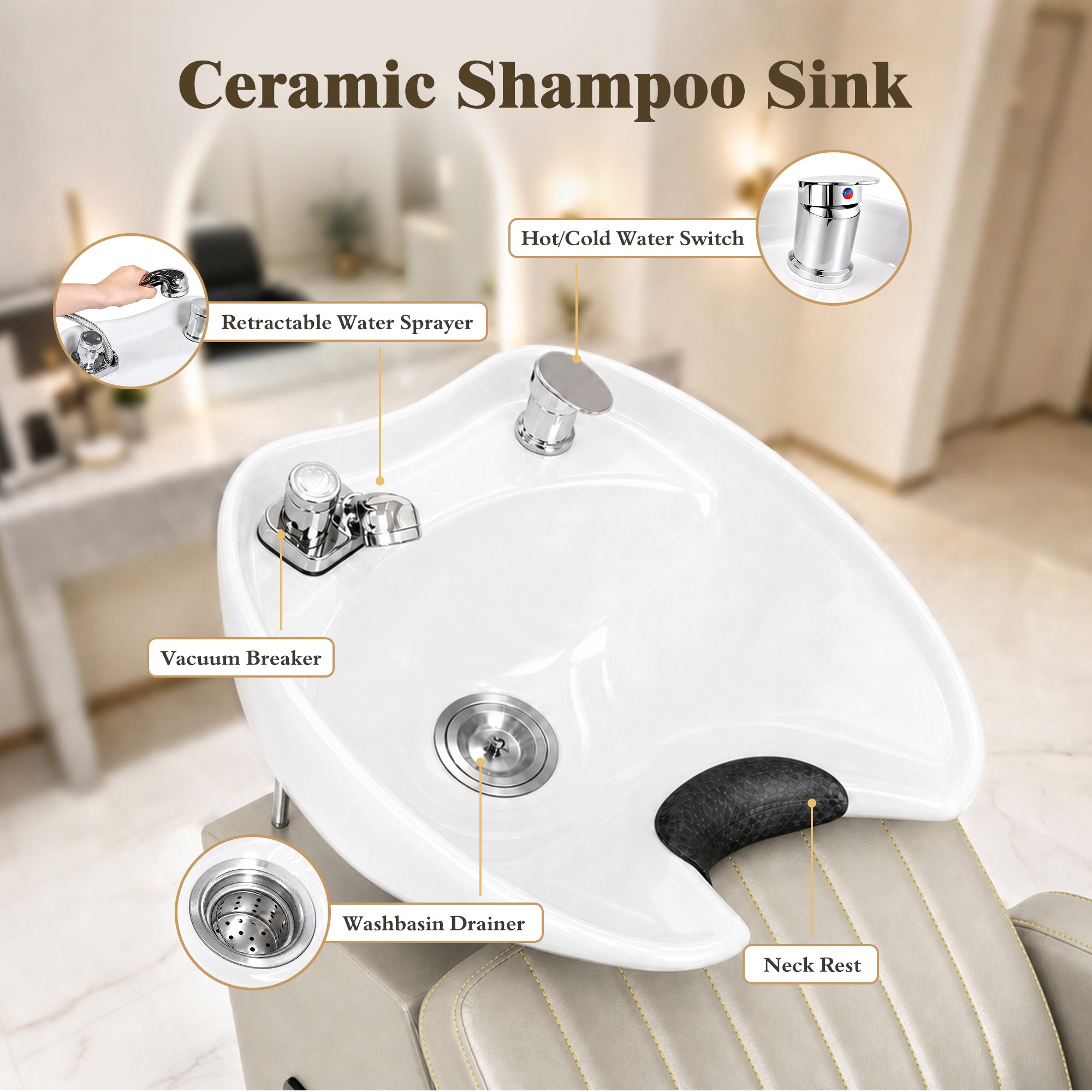 Advwin Salon Shampoo Bowl and Chair Set