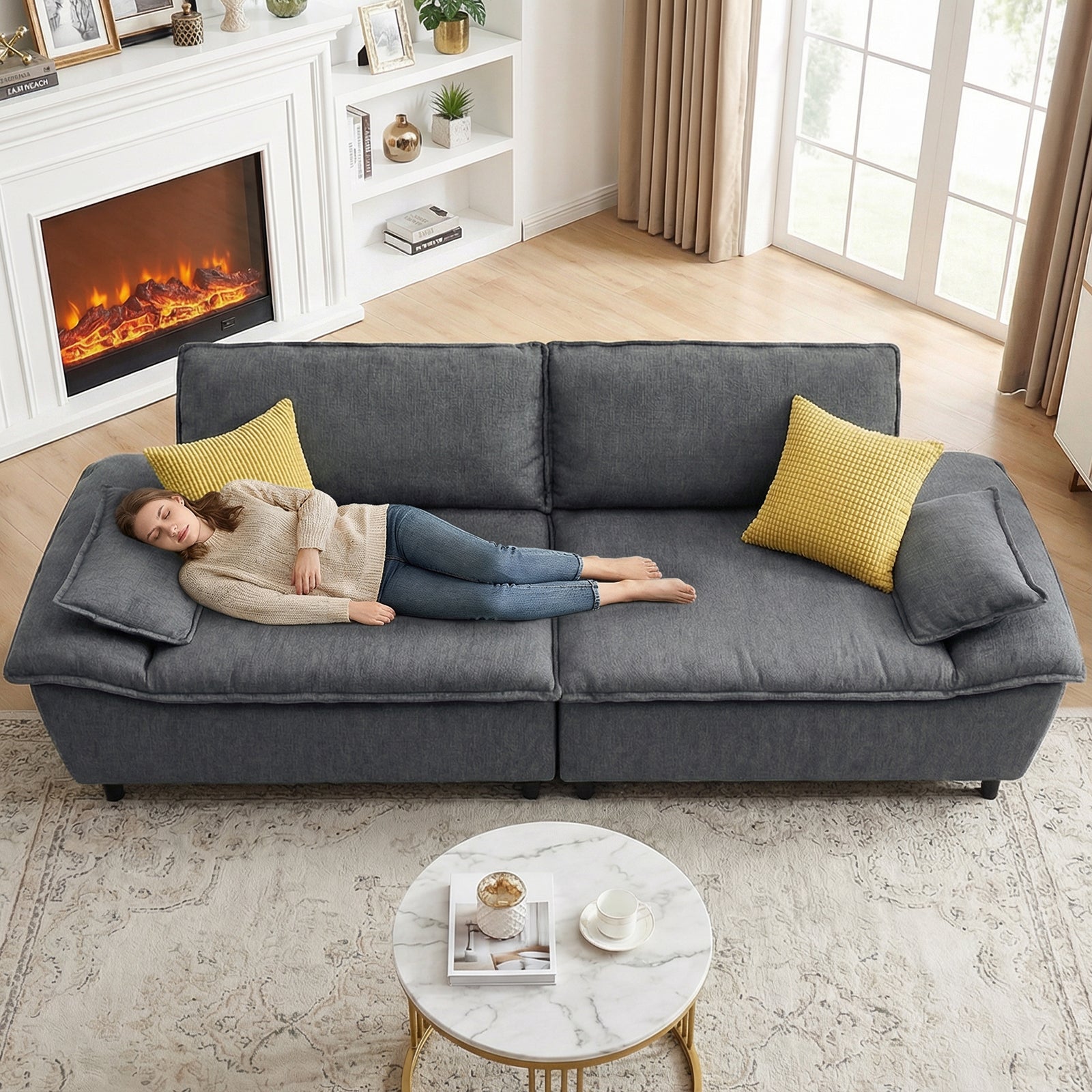 Advwin 114” Oversized Sailboat Cloud Couch