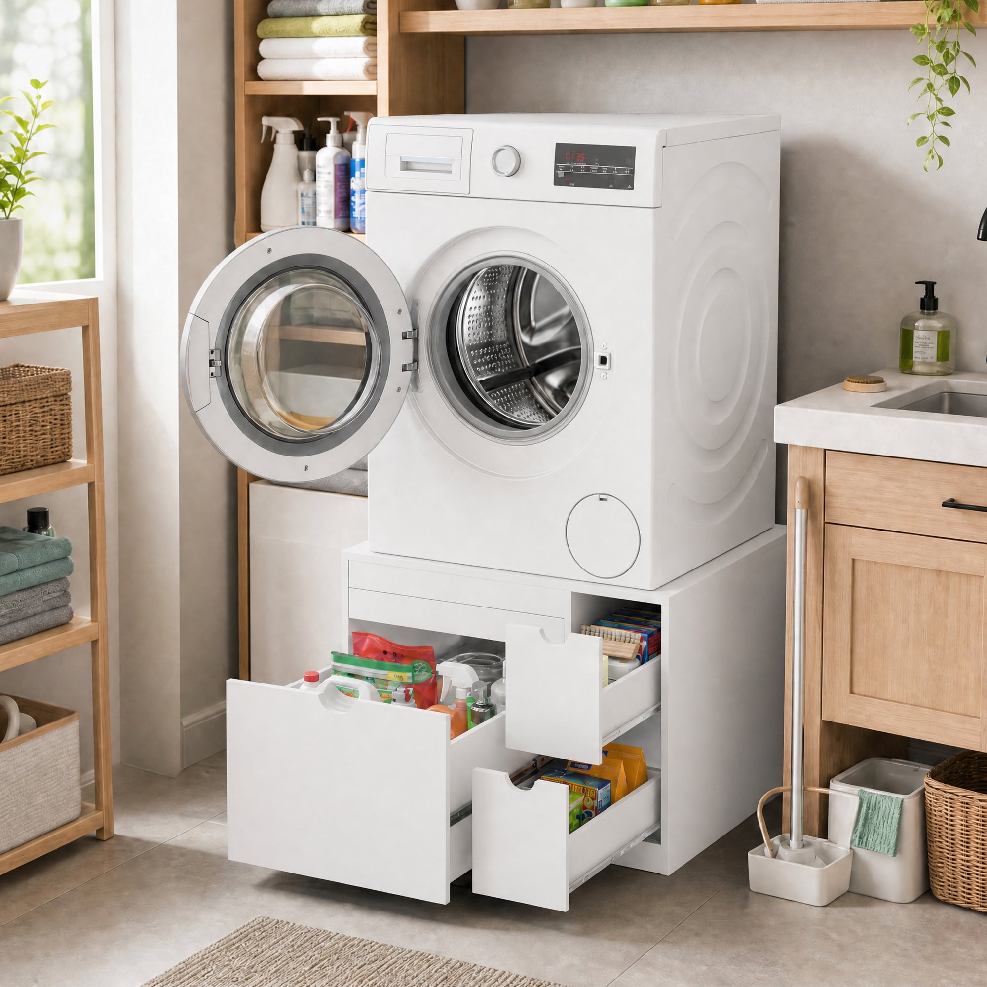Advwin Heavy Duty Wooden Laundry Stand