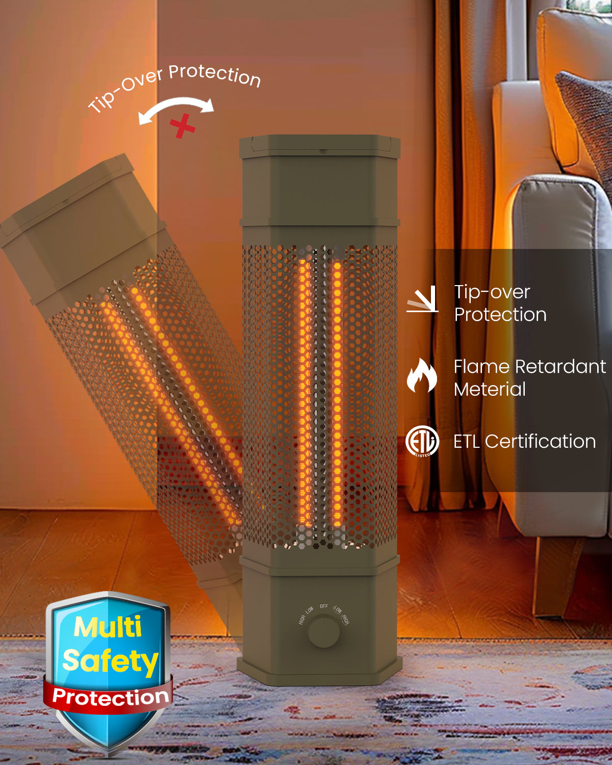 Advwin Electric Patio Heater 360°All-round Heating