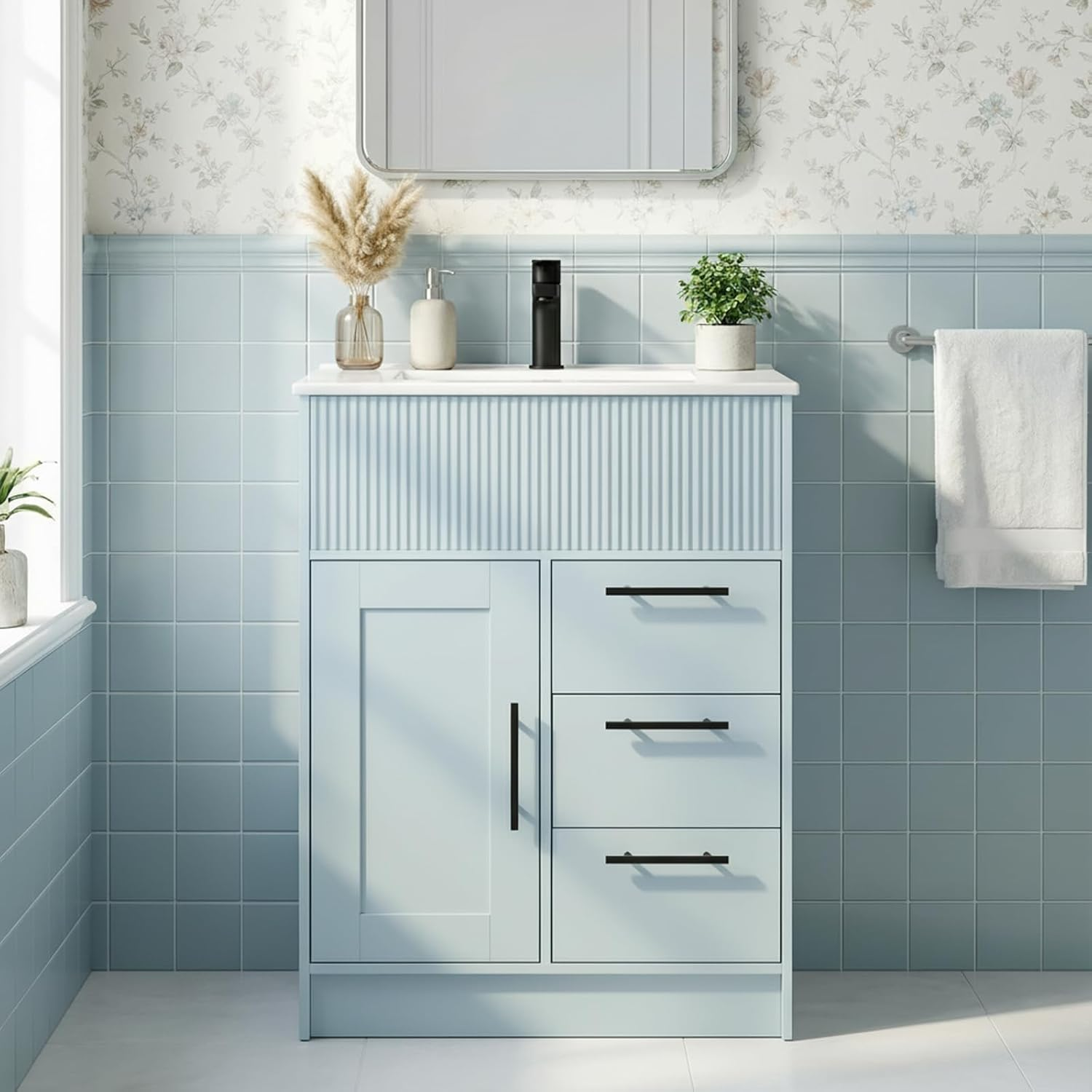 Advwin Freestanding Modern Bathroom Vanity w/ Sink