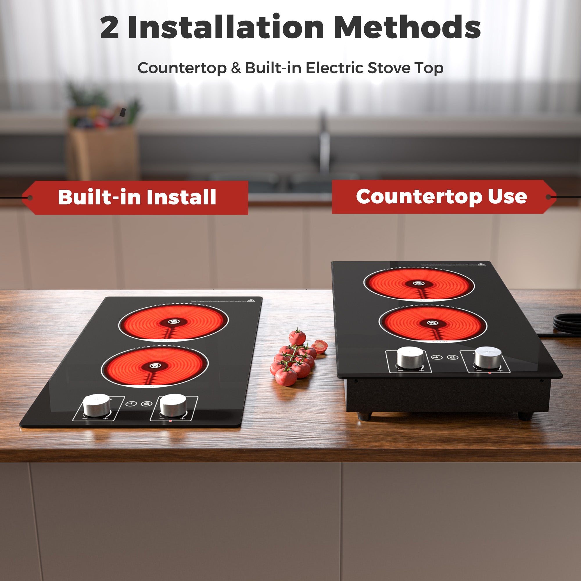 2 burner electric cooktop​