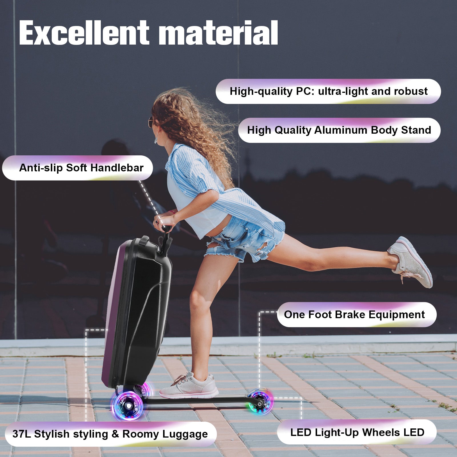 Advwin Foldable Hardshell Scooter Suitcase