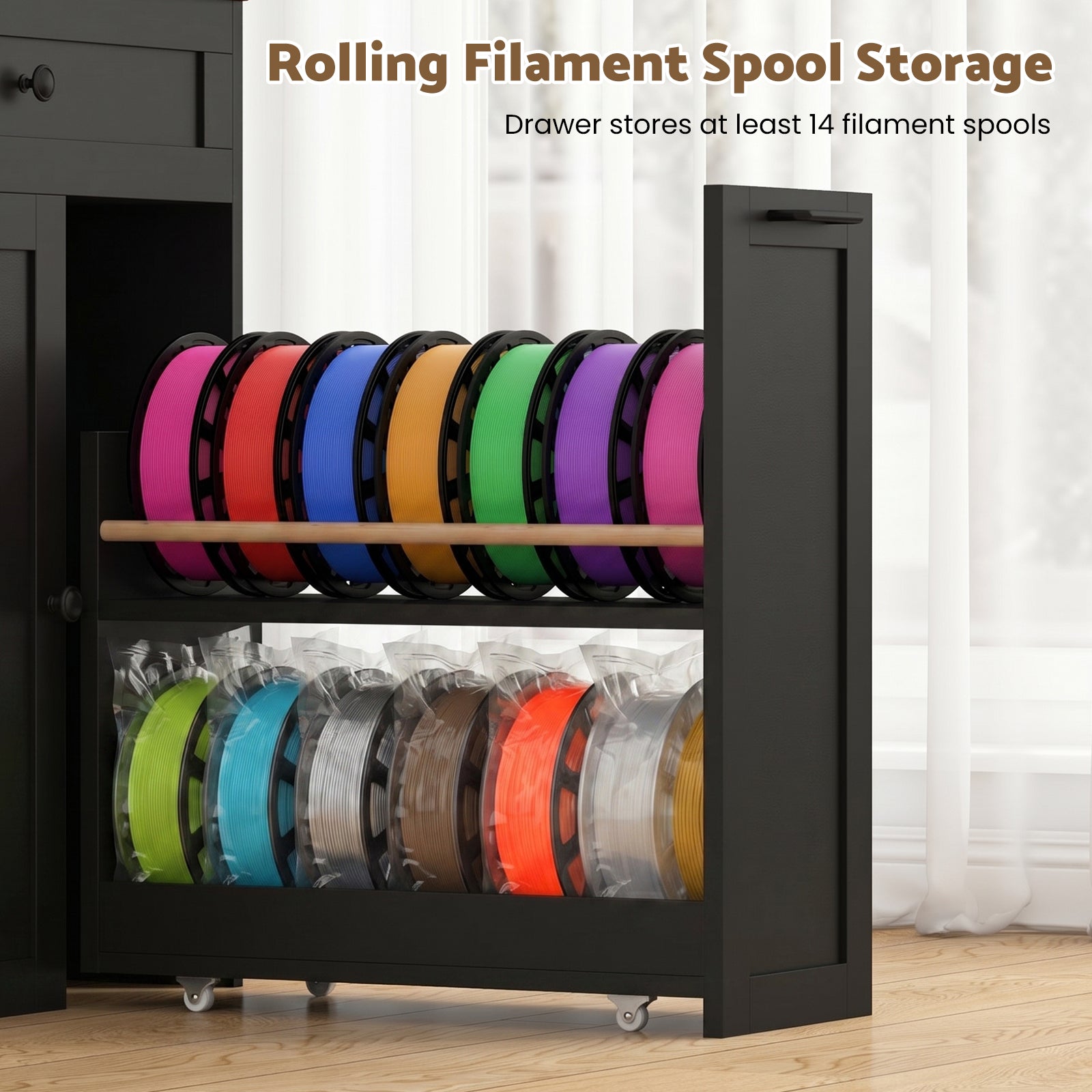 Advwin 3D Printer Cabinet w/ Built-in Power Outlet