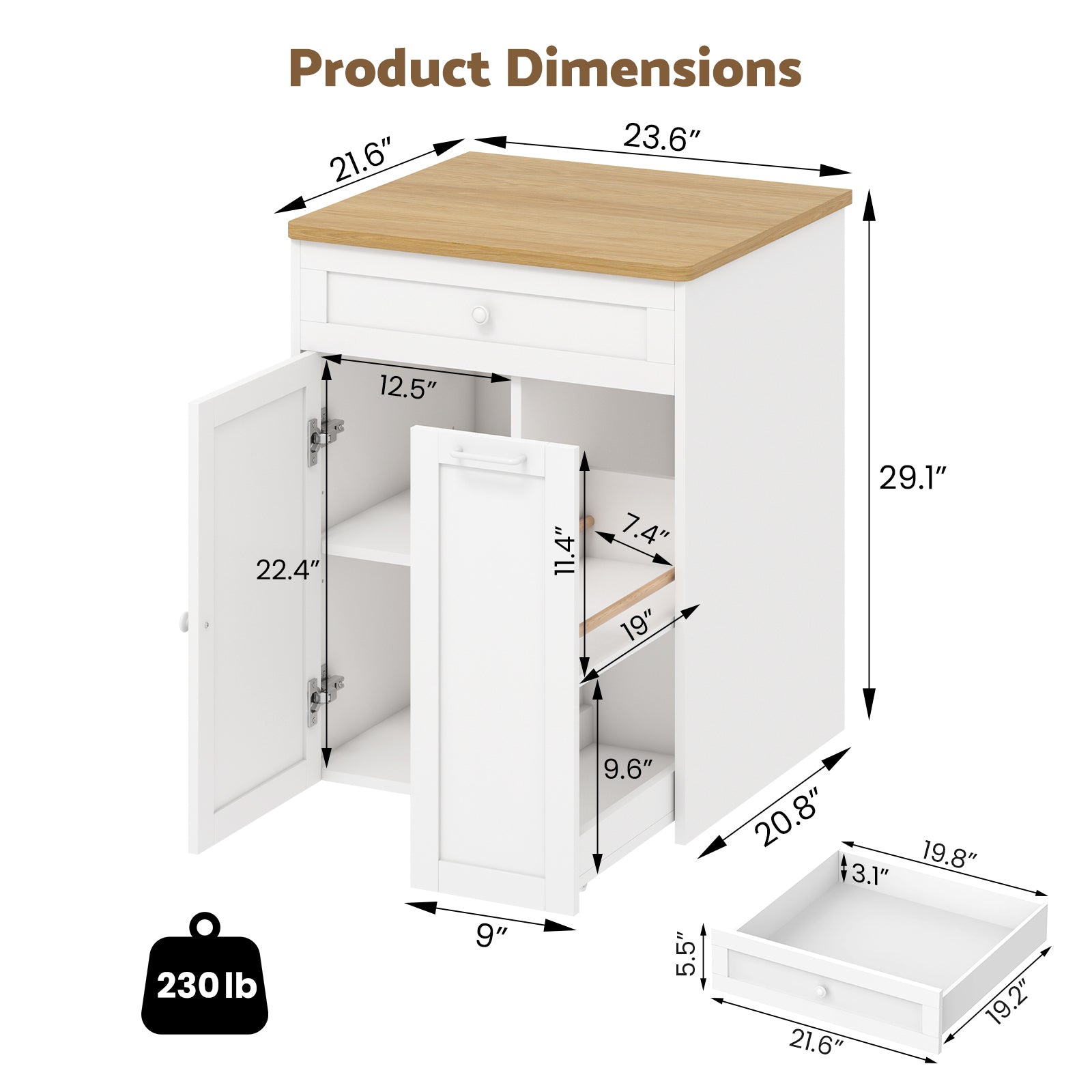 Advwin 3D Printer Cabinet w/ Built-in Power Outlet
