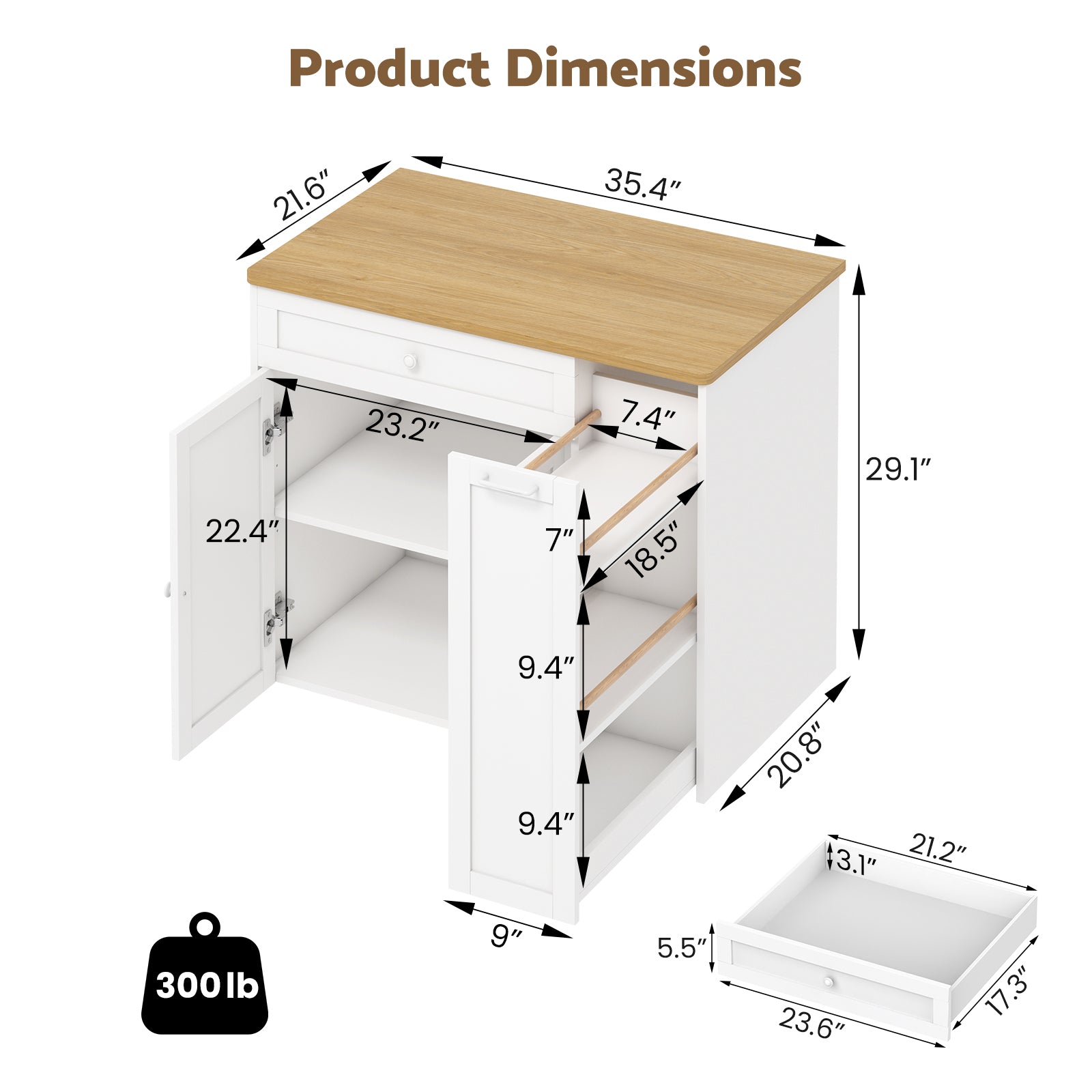 Advwin 3D Printer Cabinet w/ Rolling Filament Storage Drawer