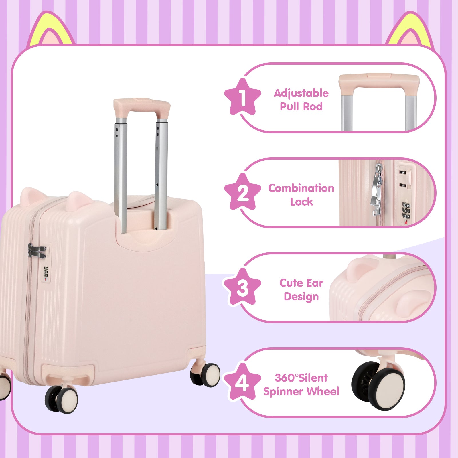 Advwin Kids’ Ride-On Suitcase with Password Lock