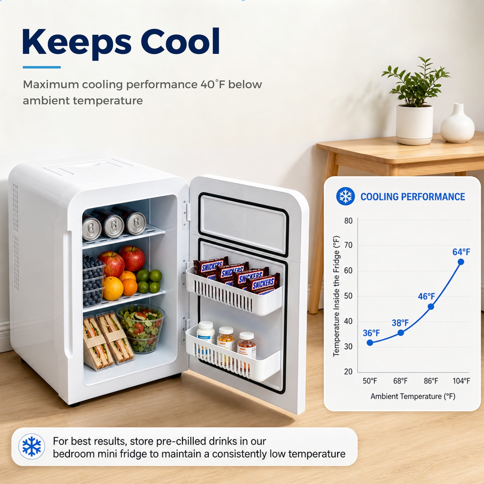 Advwin Portable Mini Fridge for Skin Care w/ Handle