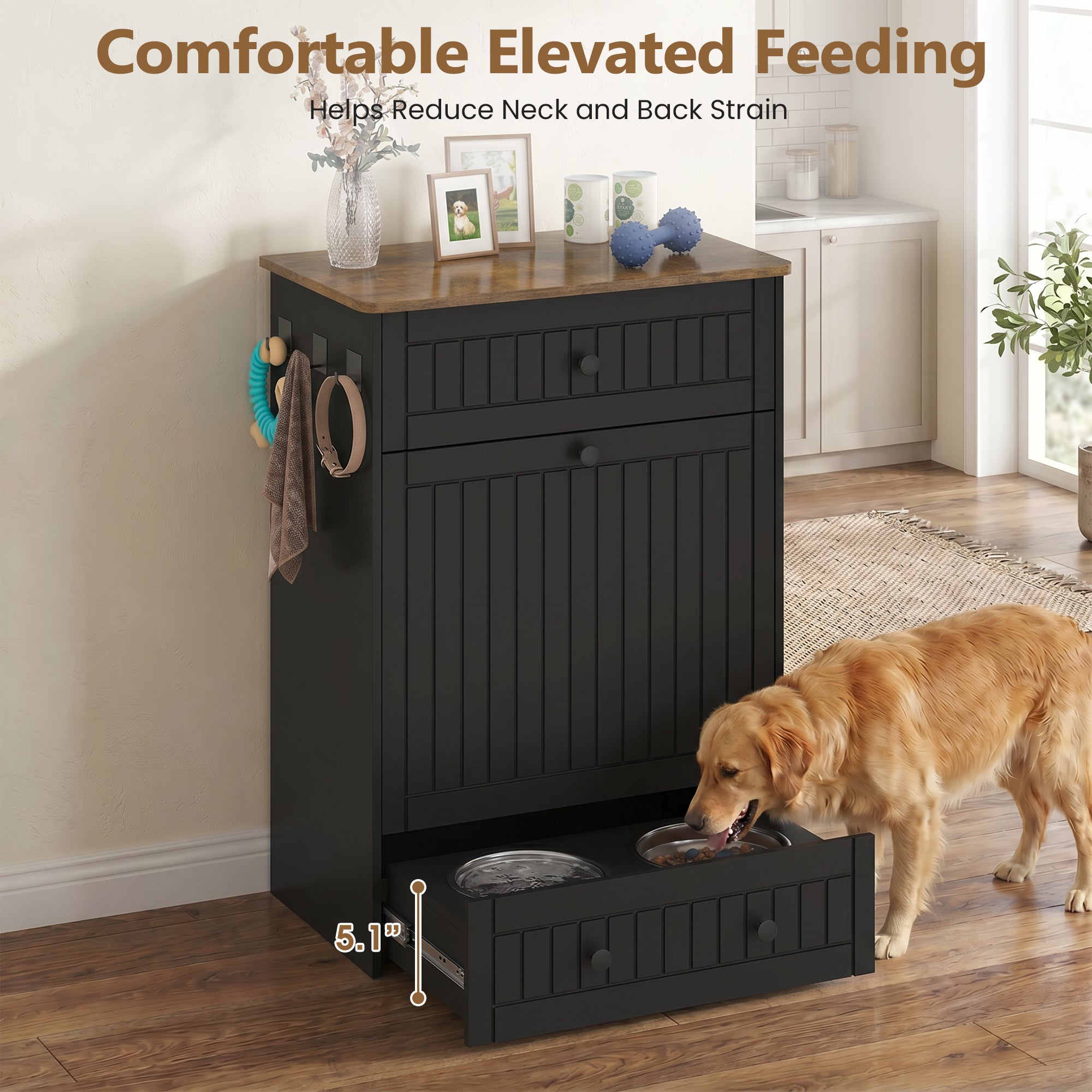 Advwin Dog Feeding Station Cabinet Slow Feeder Insert