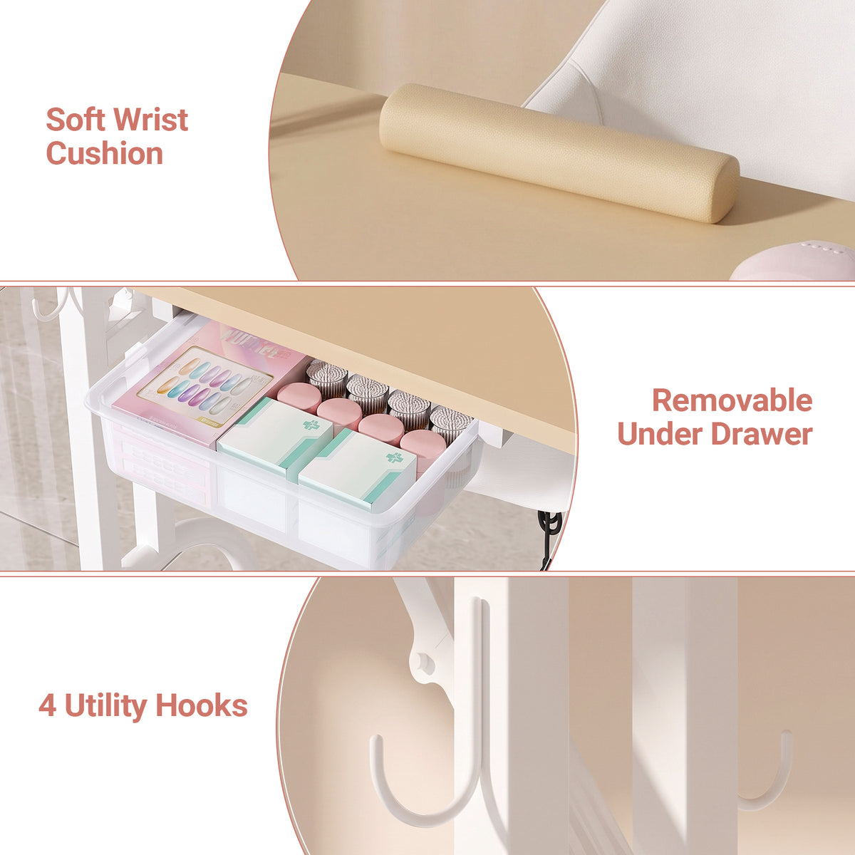 Advwin Portable Manicure Desk for Home & Travel