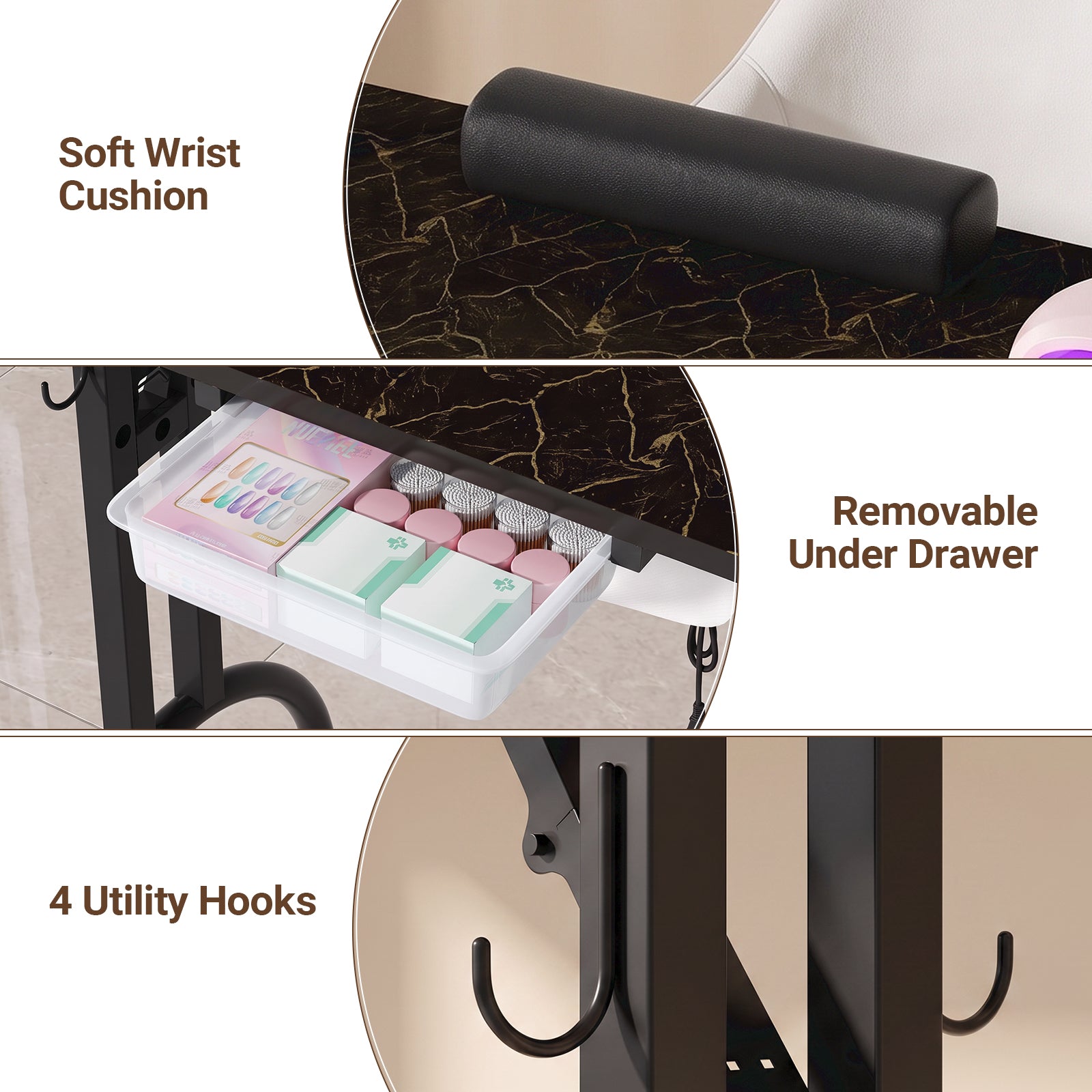 Advwin Portable Manicure Desk for Home & Travel