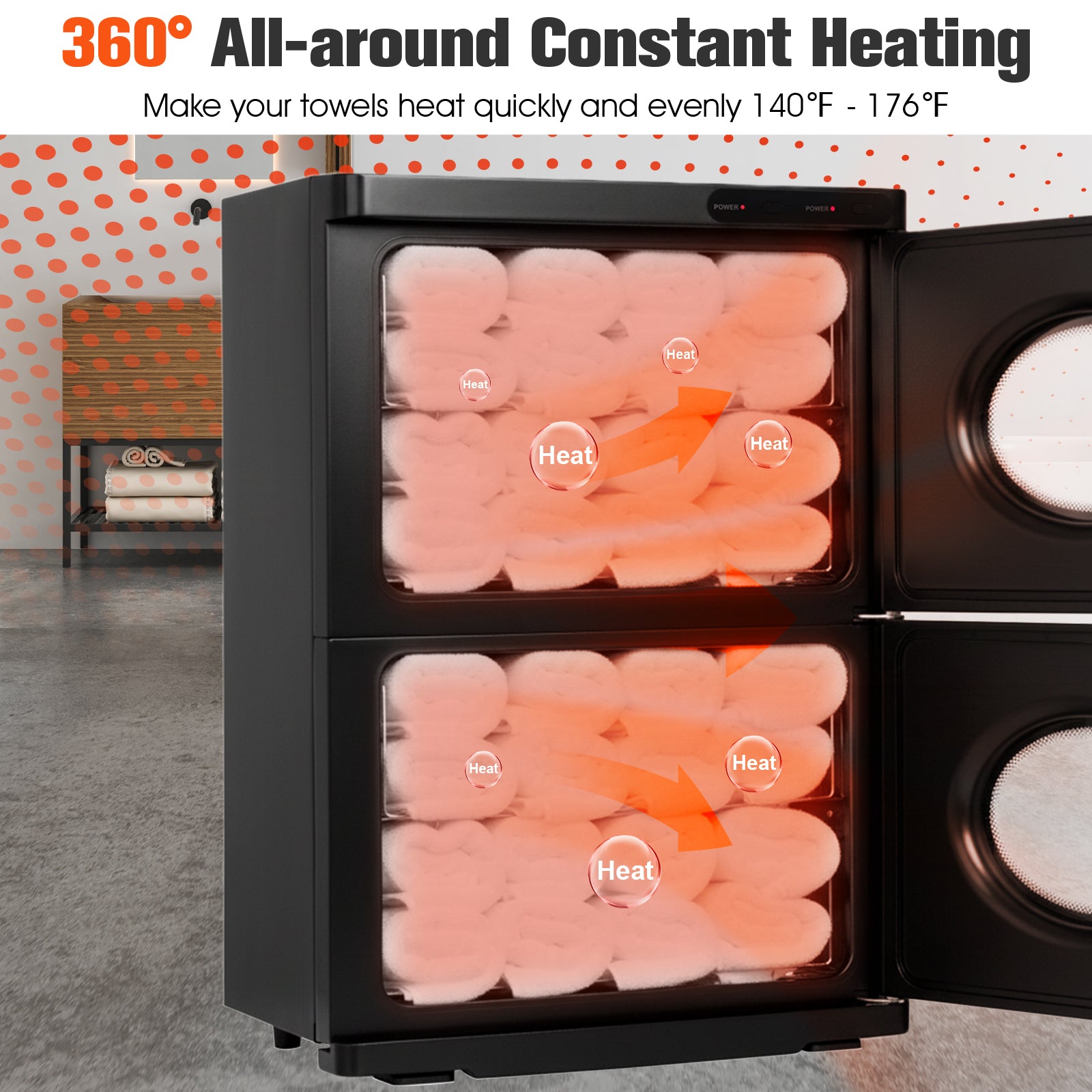 Advwin Hot Towel Warmer Double Cabinet 46L