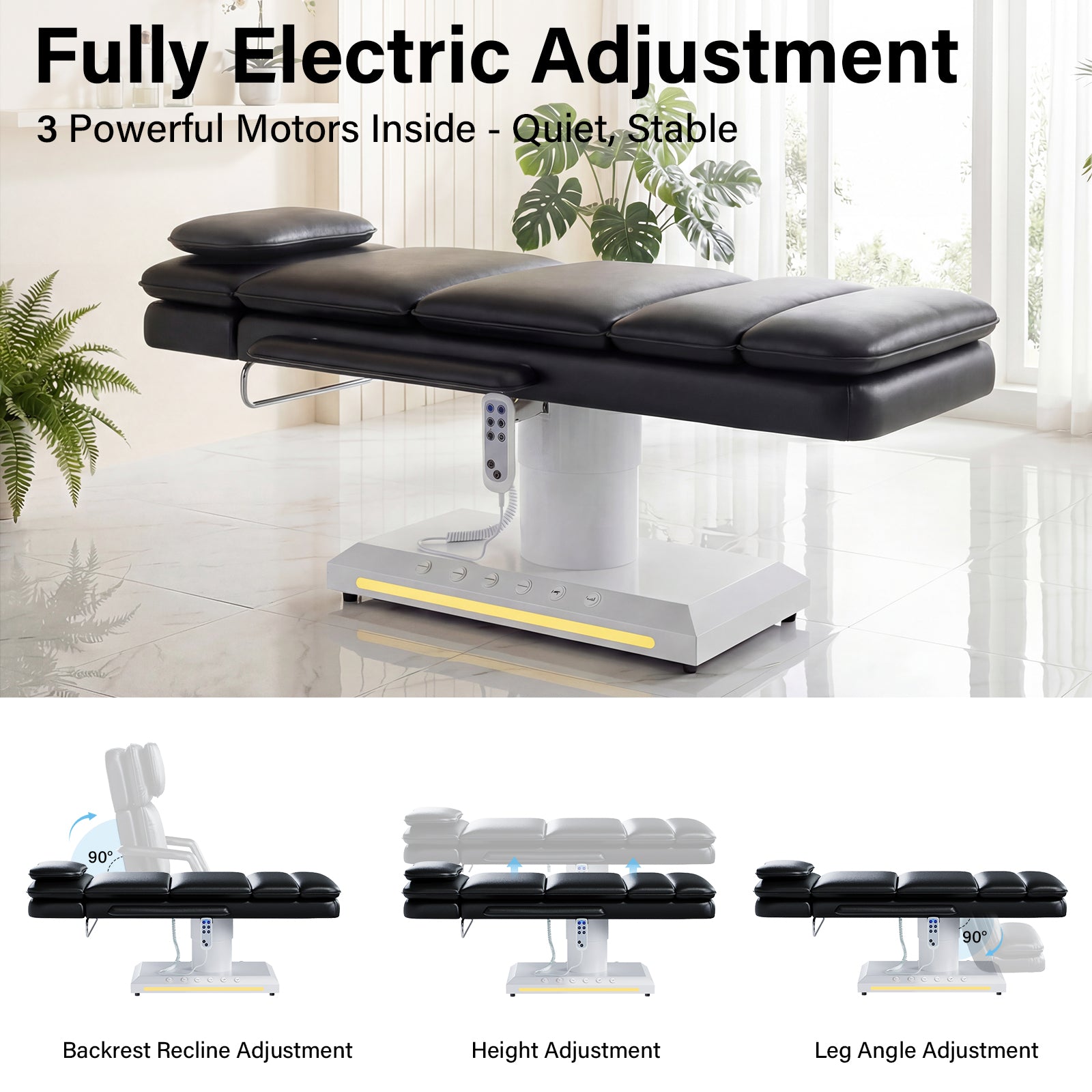 Advwin 3 Motor Electric Massage Table w/Stool