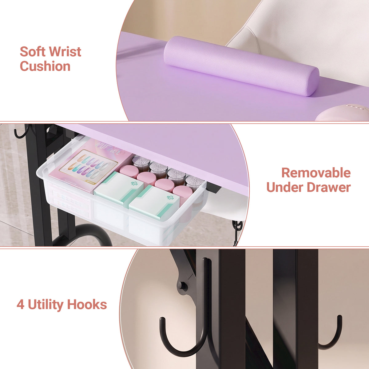 Advwin Portable Manicure Desk for Home & Travel