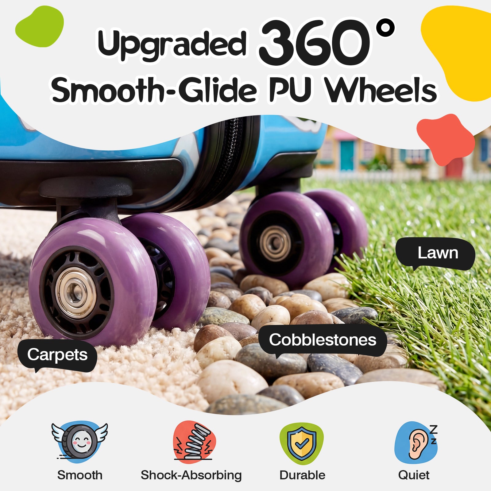 Advwin 20" Cute Pattern Ride-On Suitcase