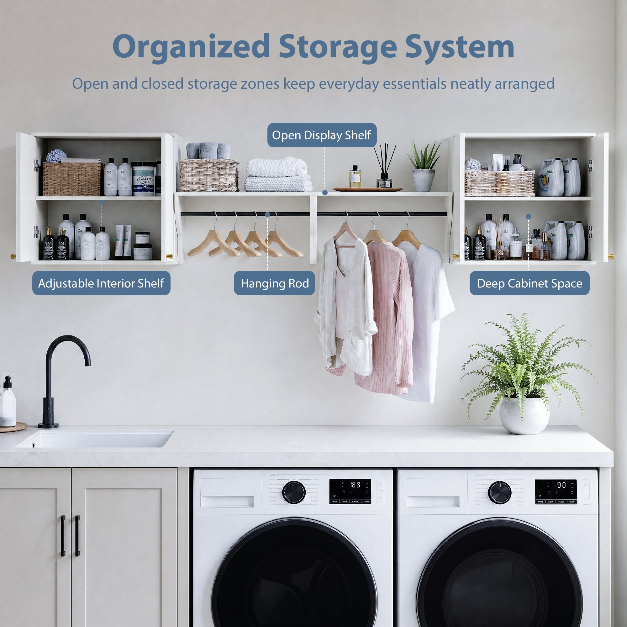 Advwin Modern Wall Mounted Storage Cabinets