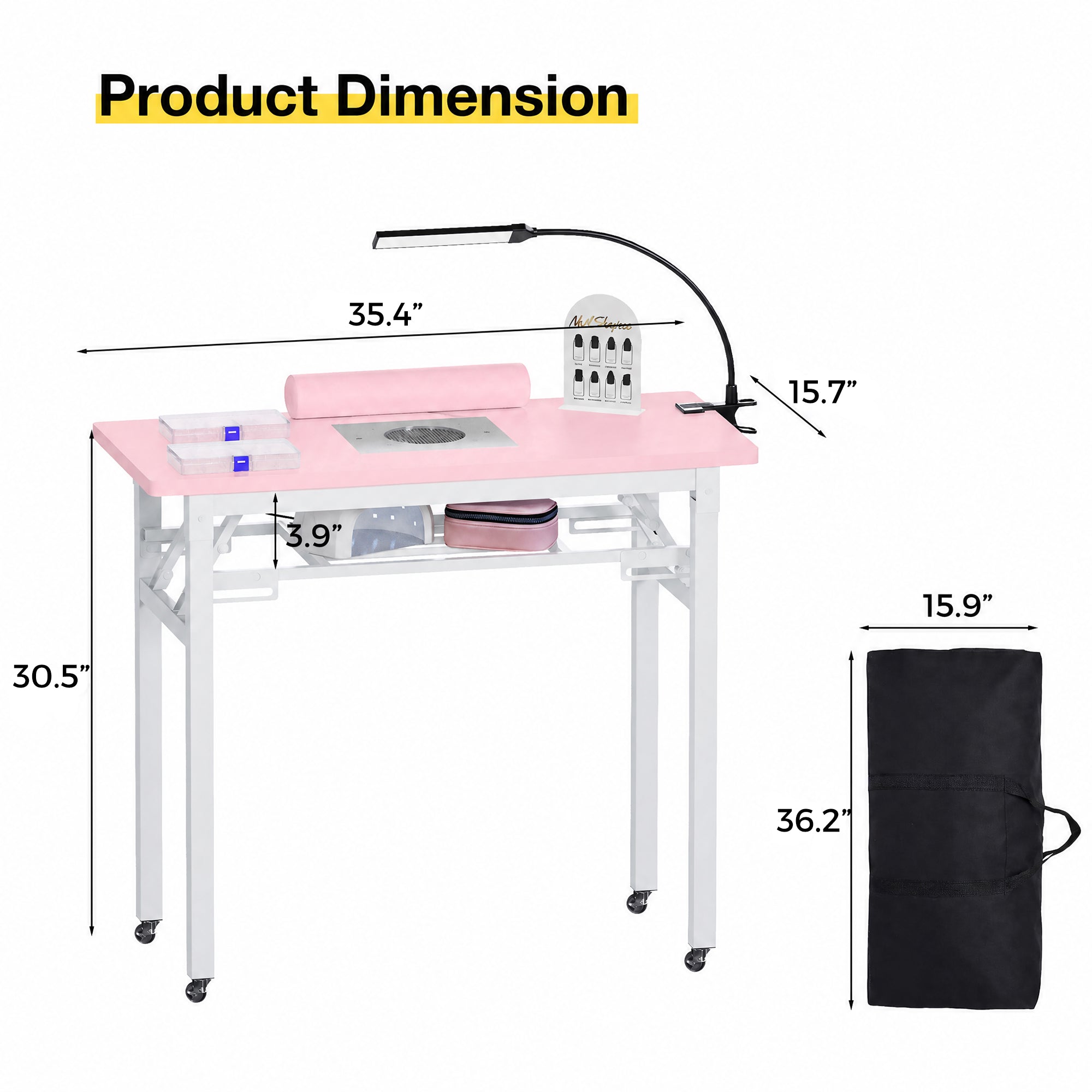 Advwin Nail Table w/ Dust Collector Portable