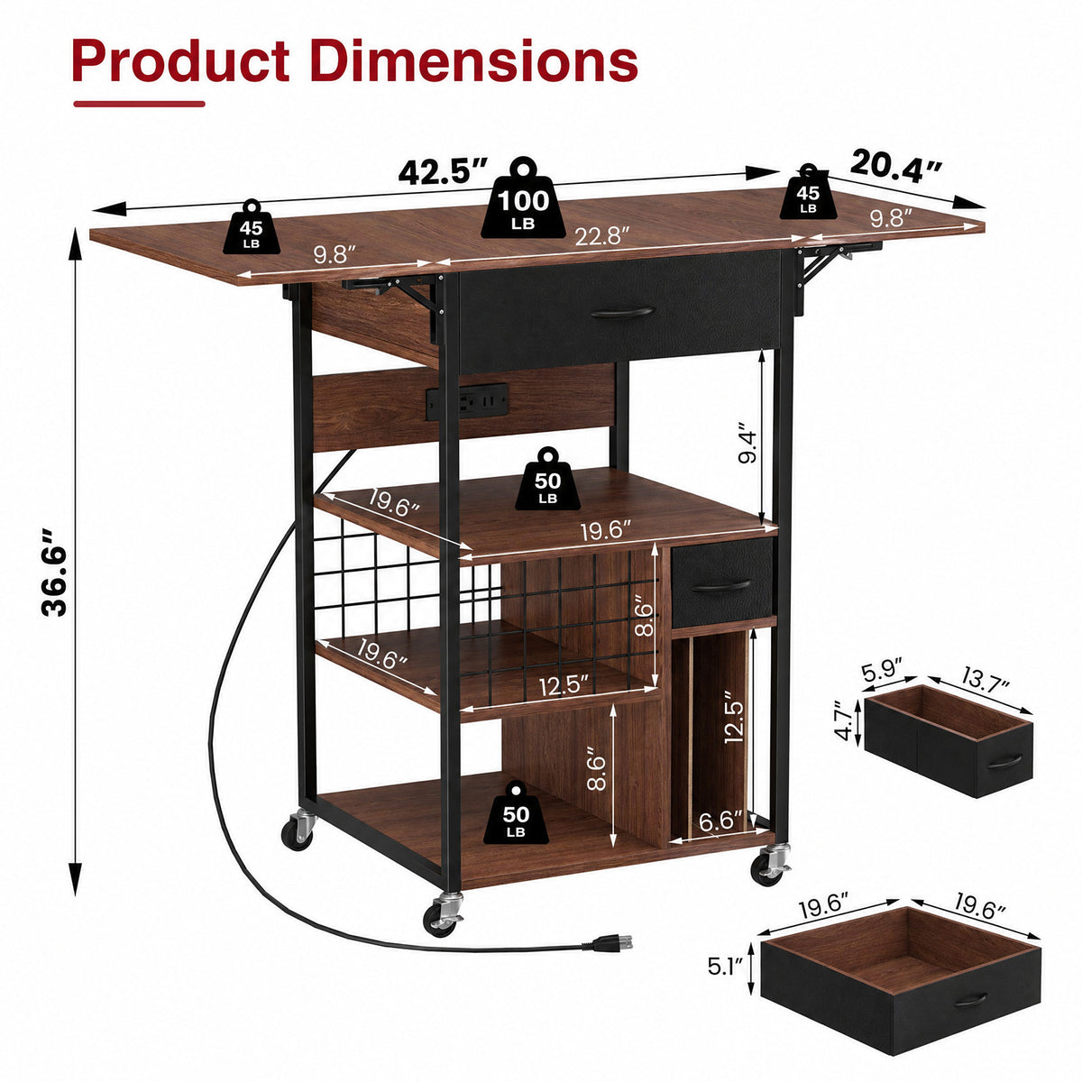 Advwin Foldable Heat Press Table w/ Built-in Power Outlet