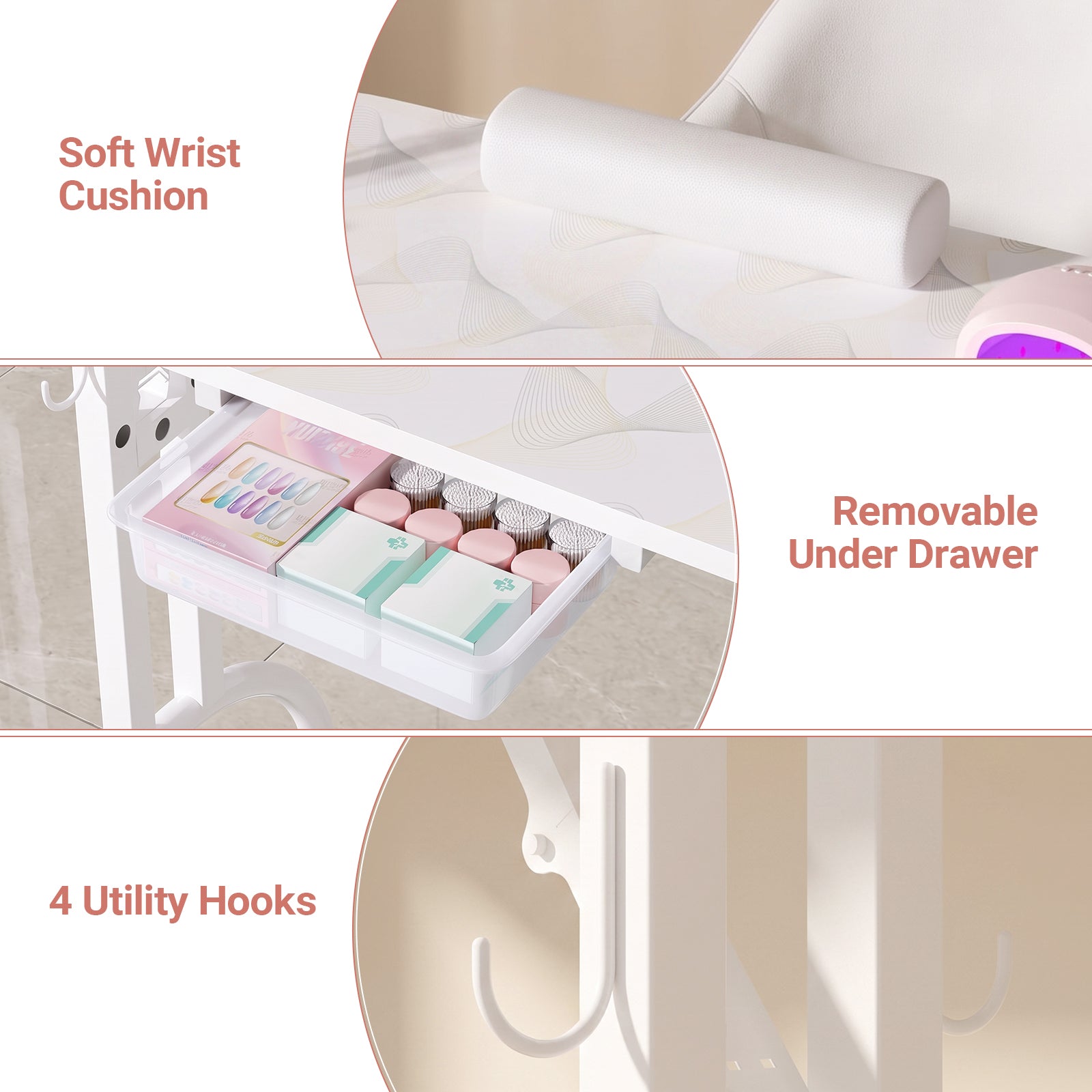 Advwin Portable Manicure Desk for Home & Travel