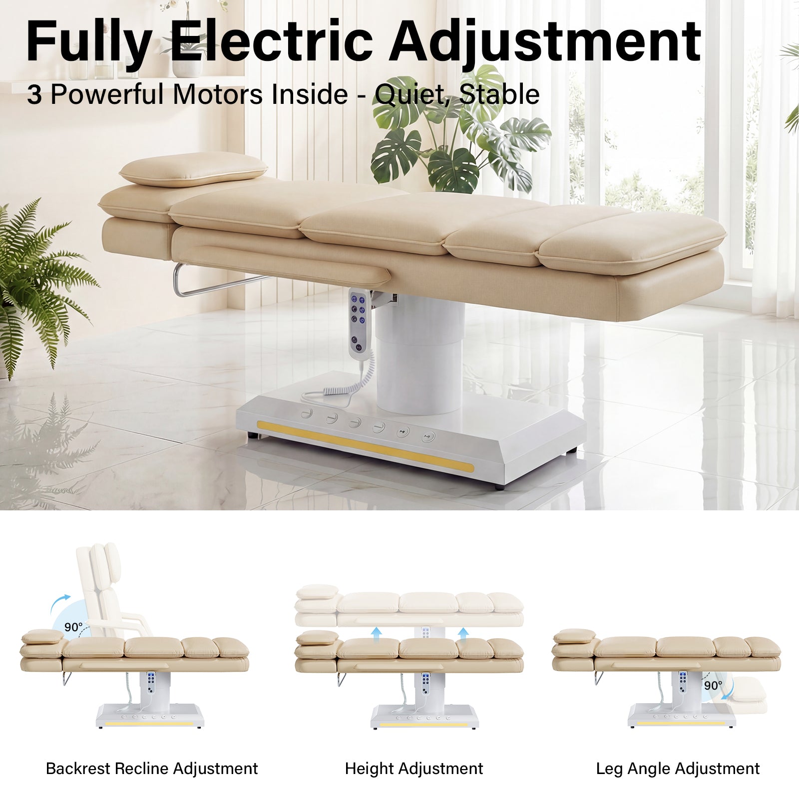 Advwin 3 Motor Electric Massage Table w/Stool