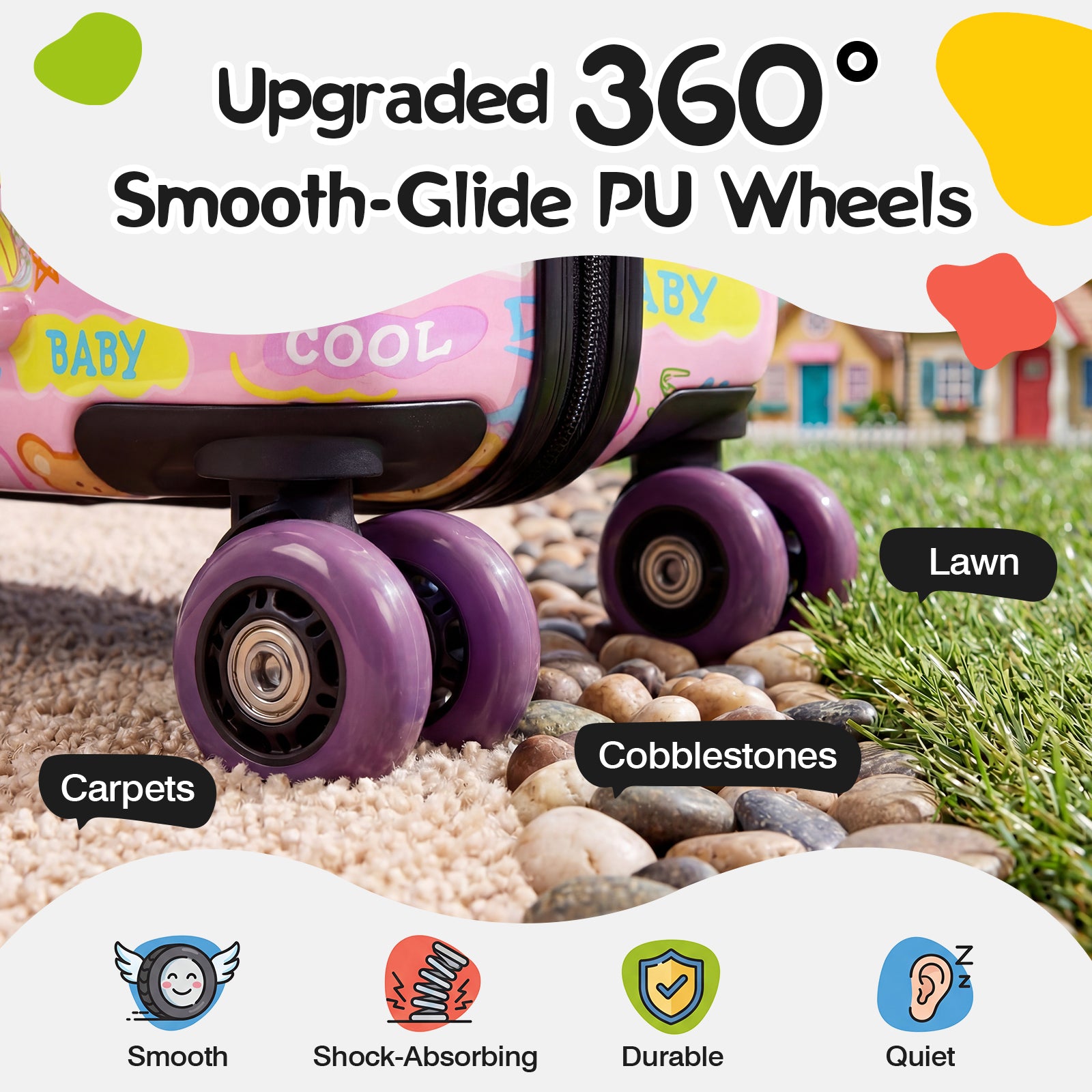 Advwin 20" Cute Pattern Ride-On Suitcase