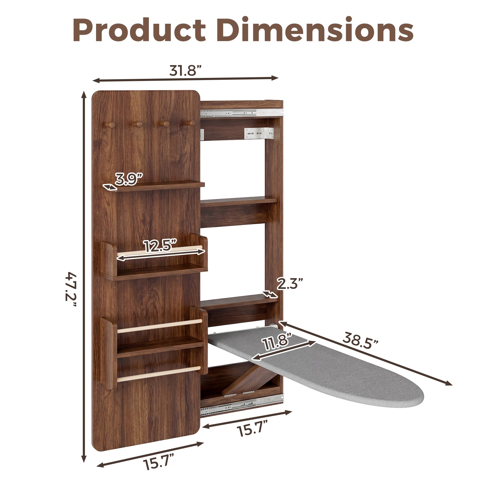 Advwin Wall Mounted Ironing Board Cabinet