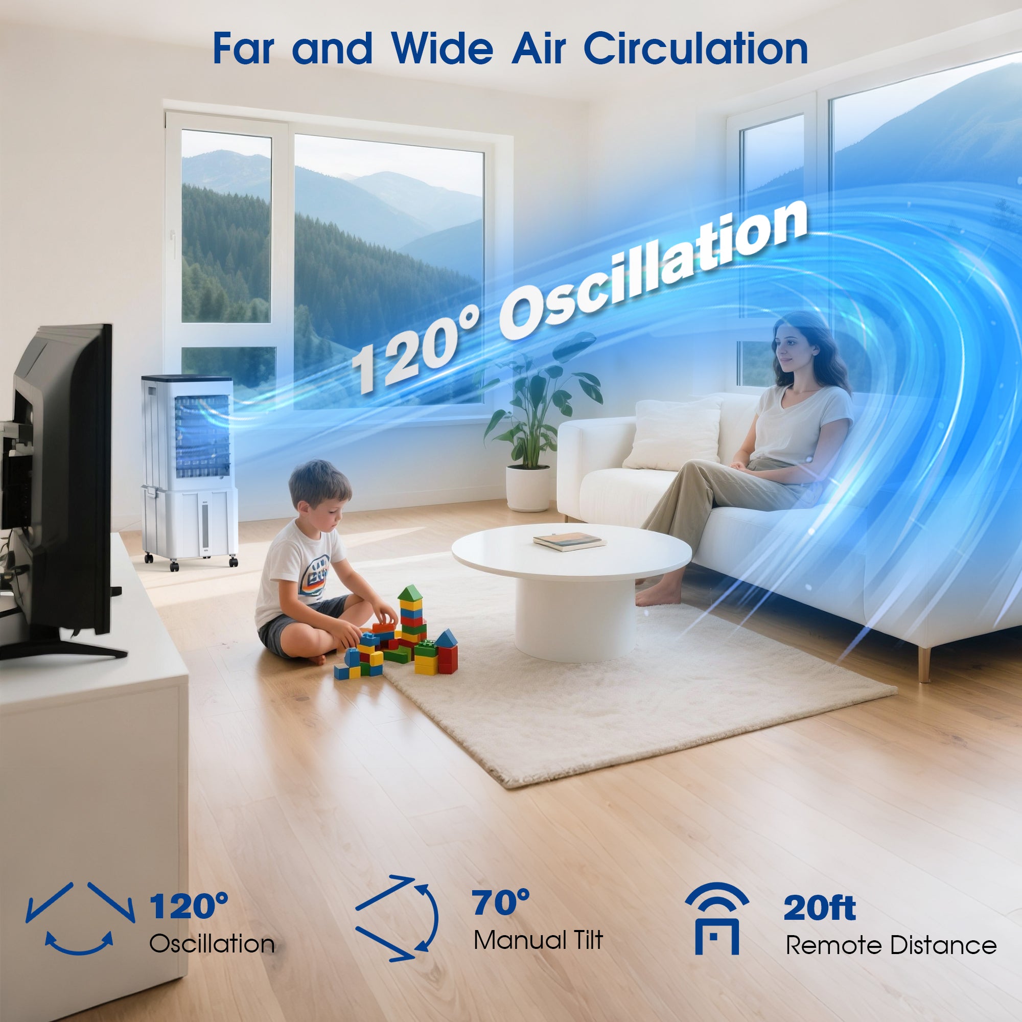 Advwin Windowless Portable Air Cooler Fan